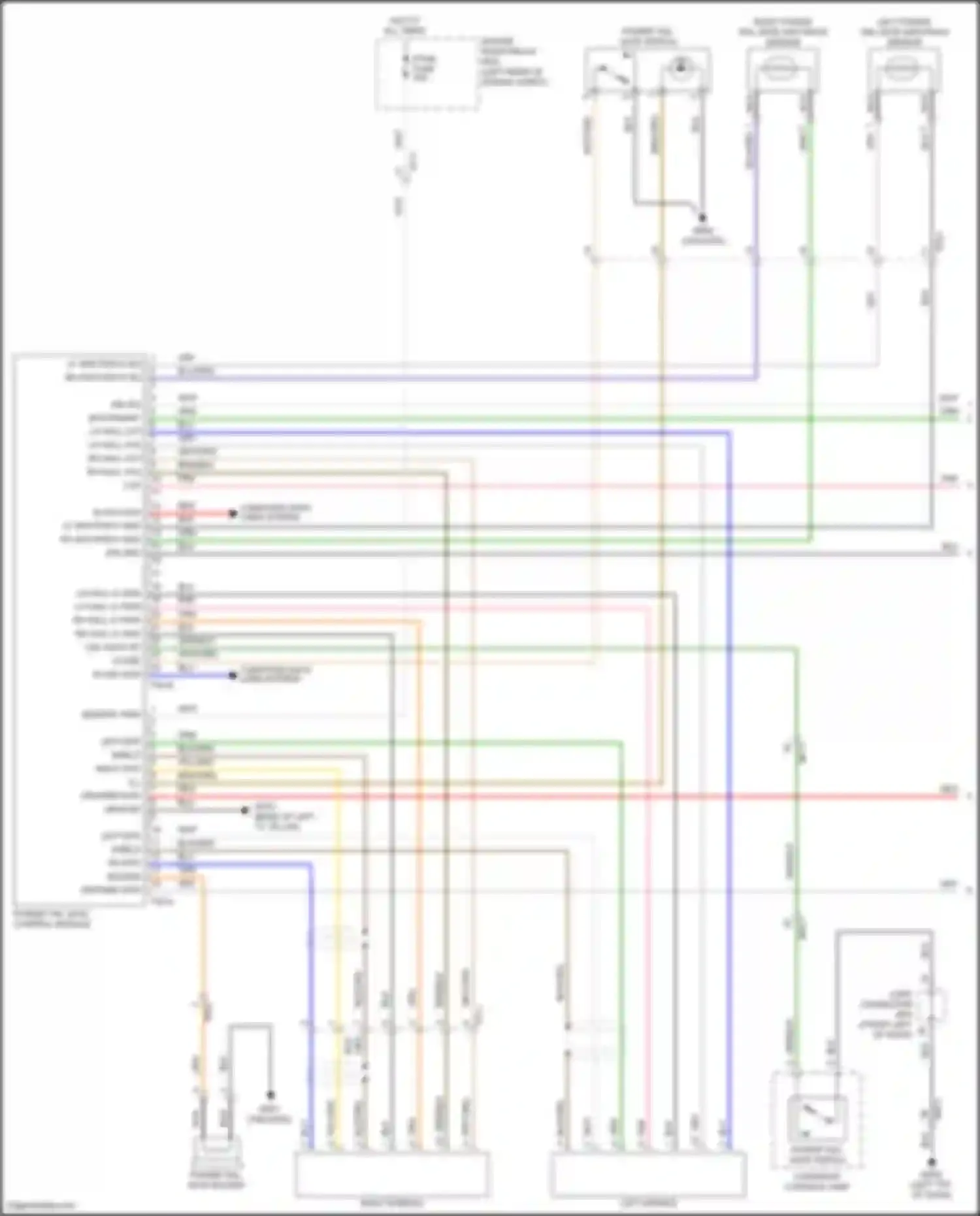 Wiring diagram left power tail gate anti-pinch sensor for Hyundai Santa Fe III (2012-2016) (1 of 1)