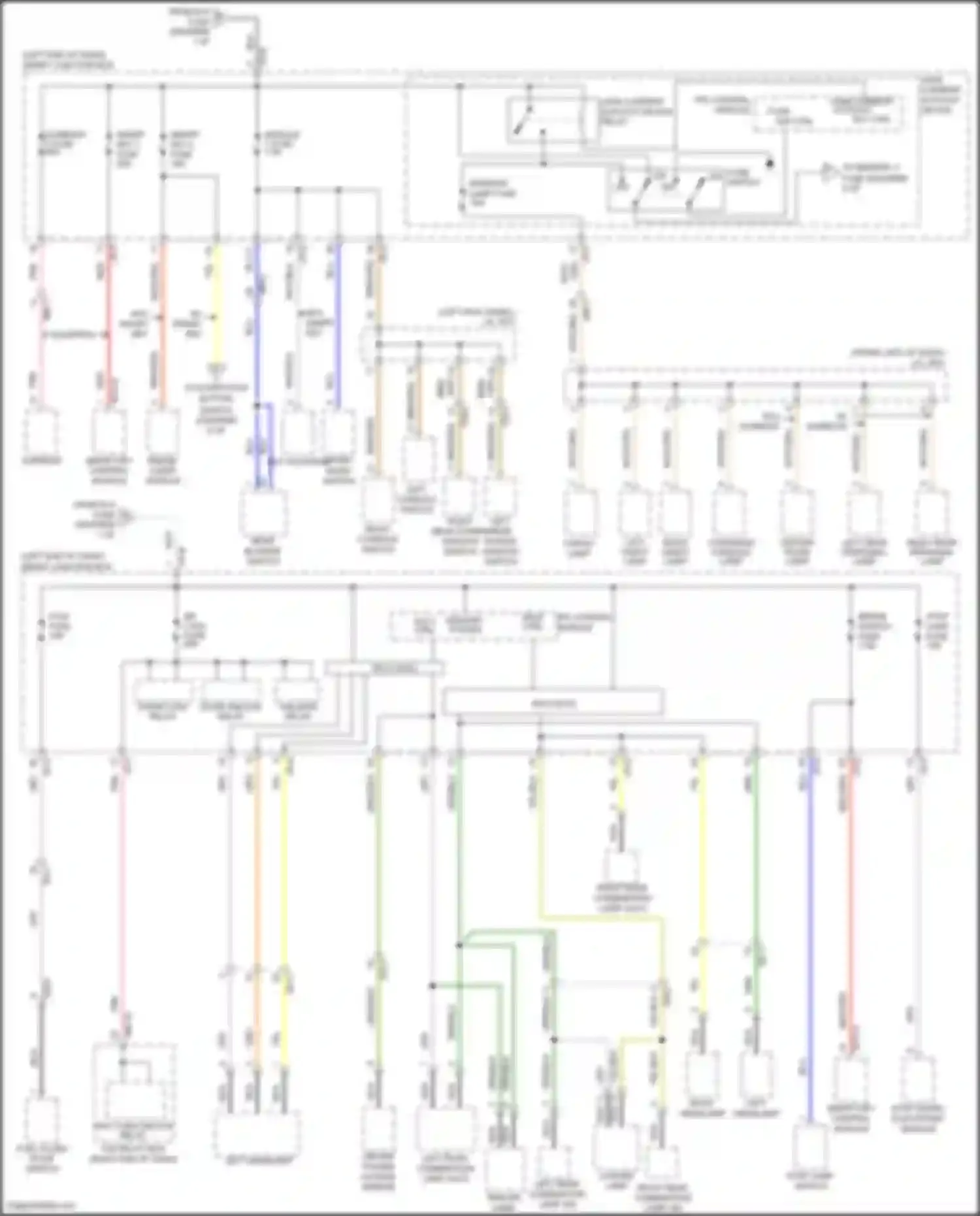 Wiring diagram left rear power window switch for Hyundai Santa Fe III (2012-2016) (5 of 8)