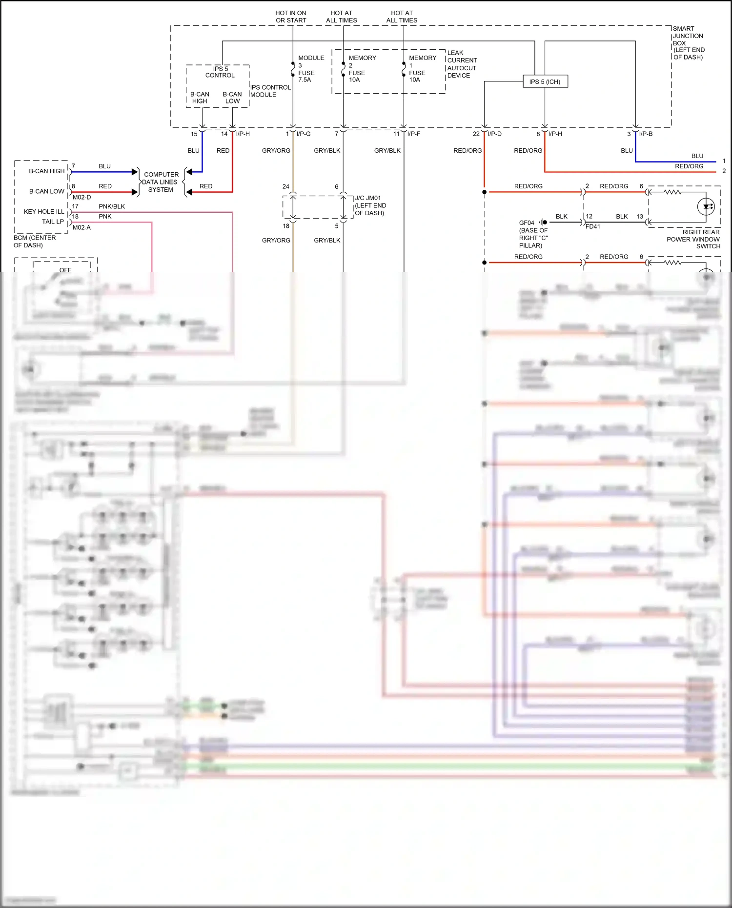 Wiring diagram light switch for Hyundai Santa Fe III (2012-2016) (7 of 7)