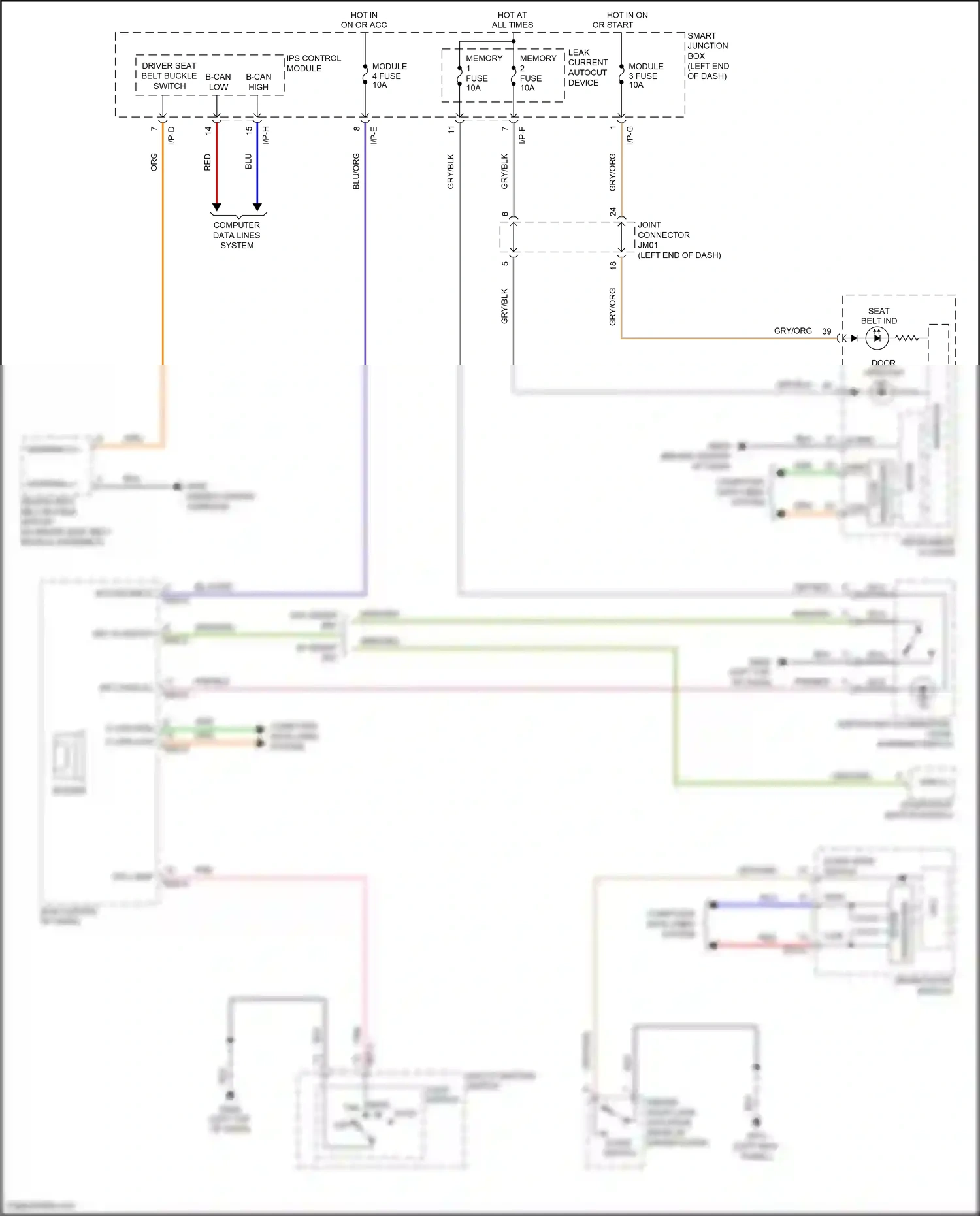 Wiring diagram light switch for Hyundai Santa Fe III (2012-2016) (2 of 7)