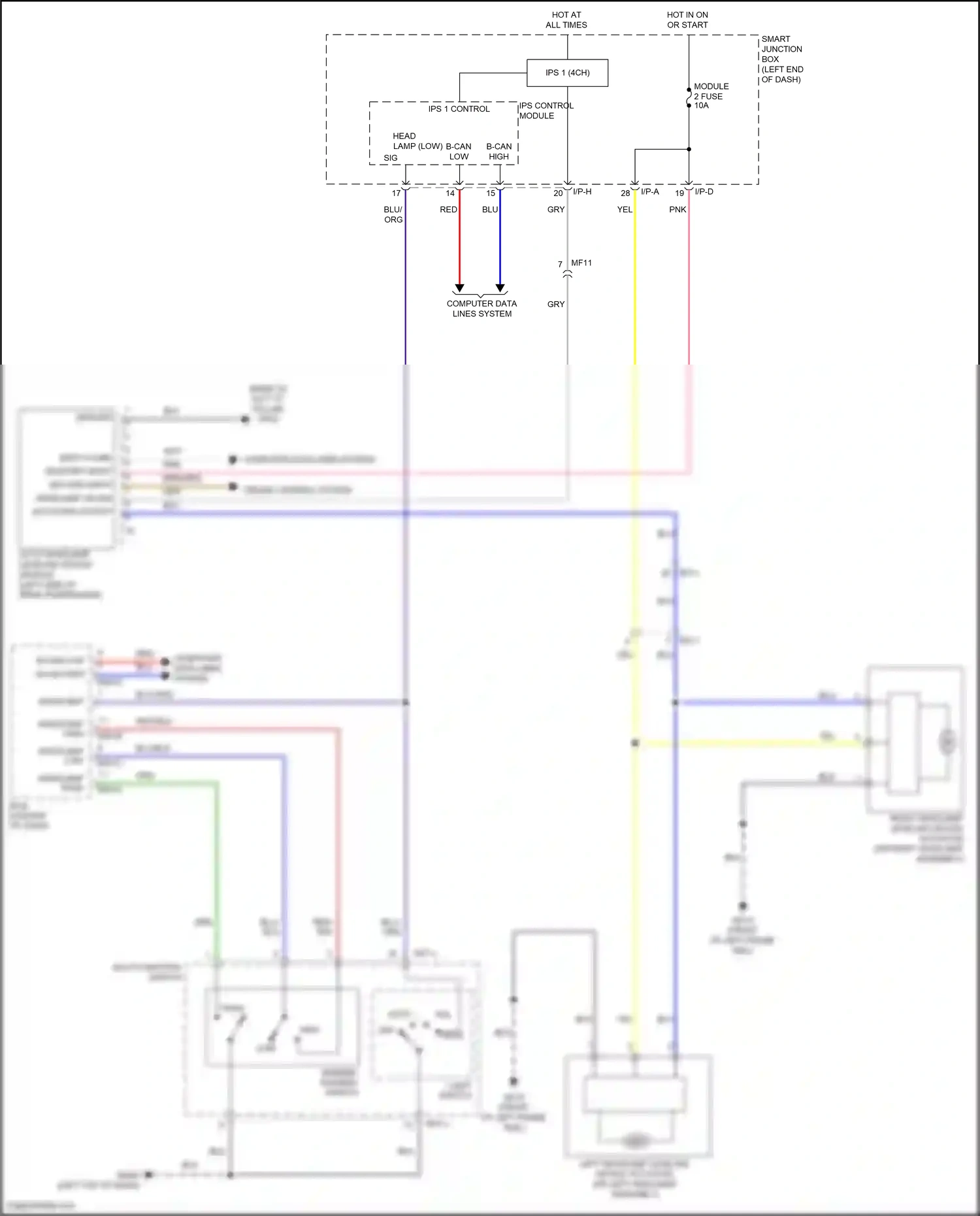 Wiring diagram light switch for Hyundai Santa Fe III (2012-2016) (6 of 7)