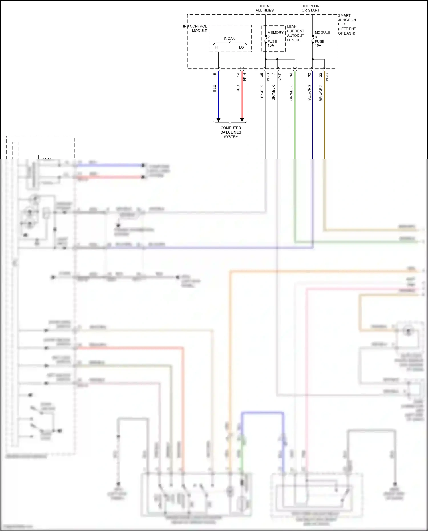 Wiring diagram memory power for Hyundai Santa Fe III (2012-2016) (13 of 26)