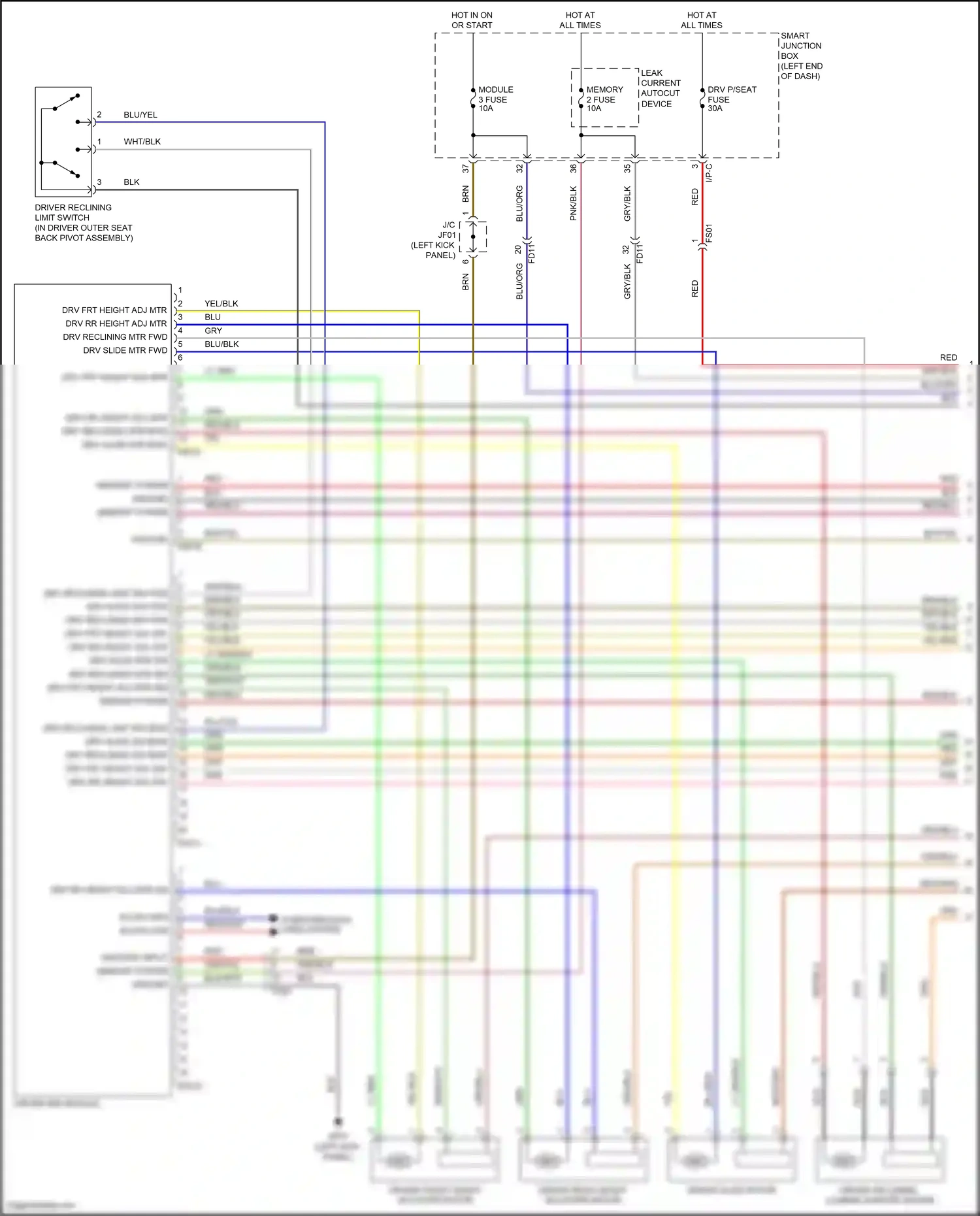 Wiring diagram memory power for Hyundai Santa Fe III (2012-2016) (21 of 26)