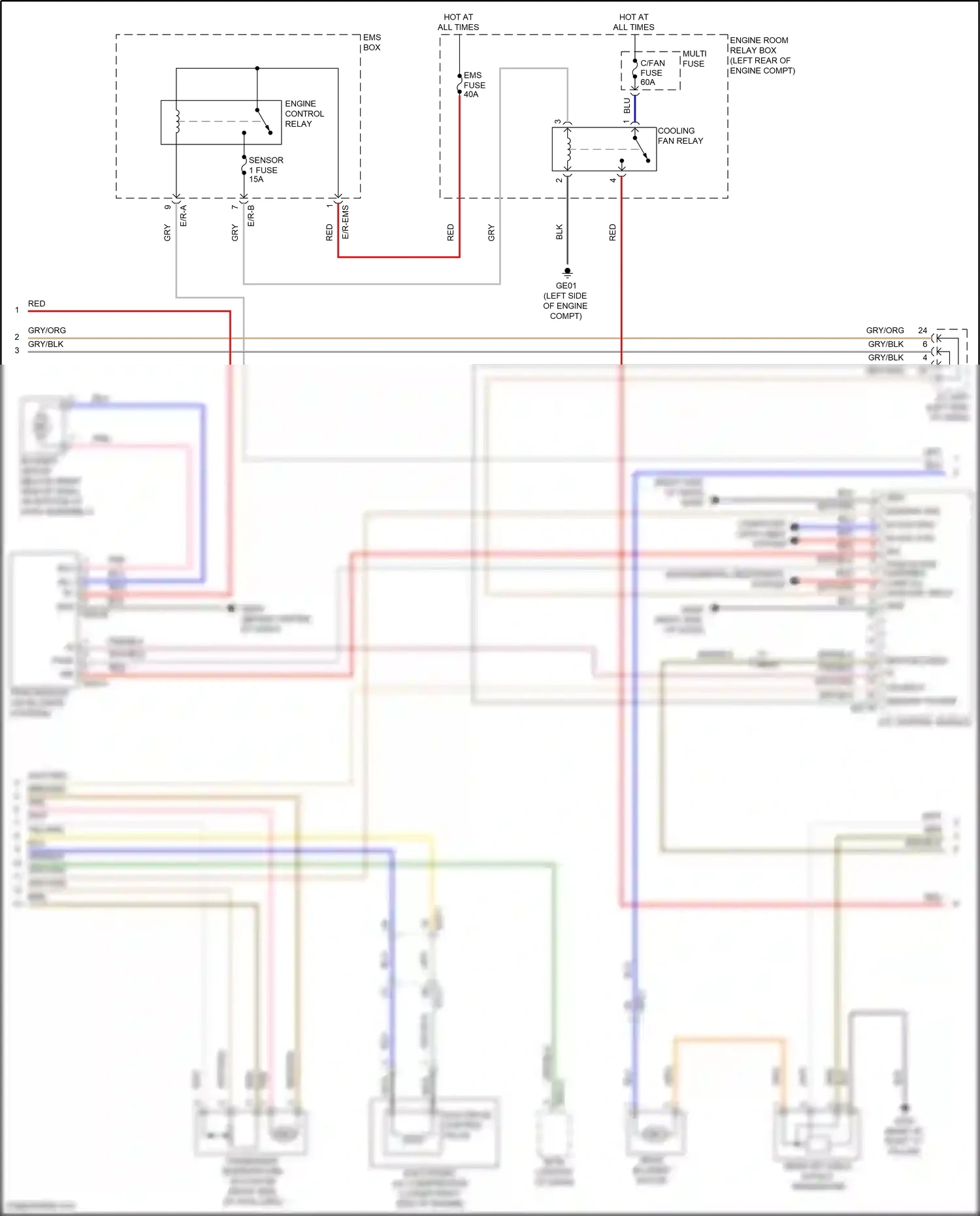 Wiring diagram memory power for Hyundai Santa Fe III (2012-2016) (11 of 26)