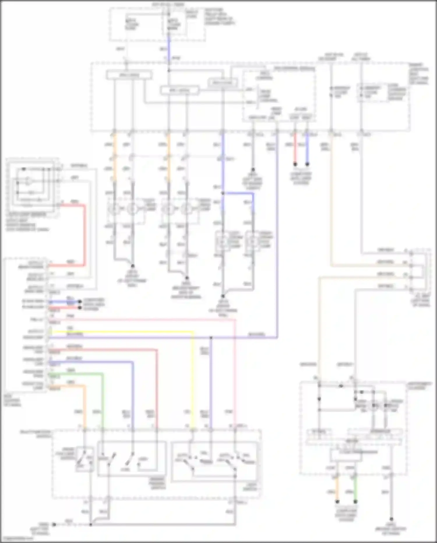 Wiring diagram multi- function switch for Hyundai Santa Fe III (2012-2016) (1 of 10)