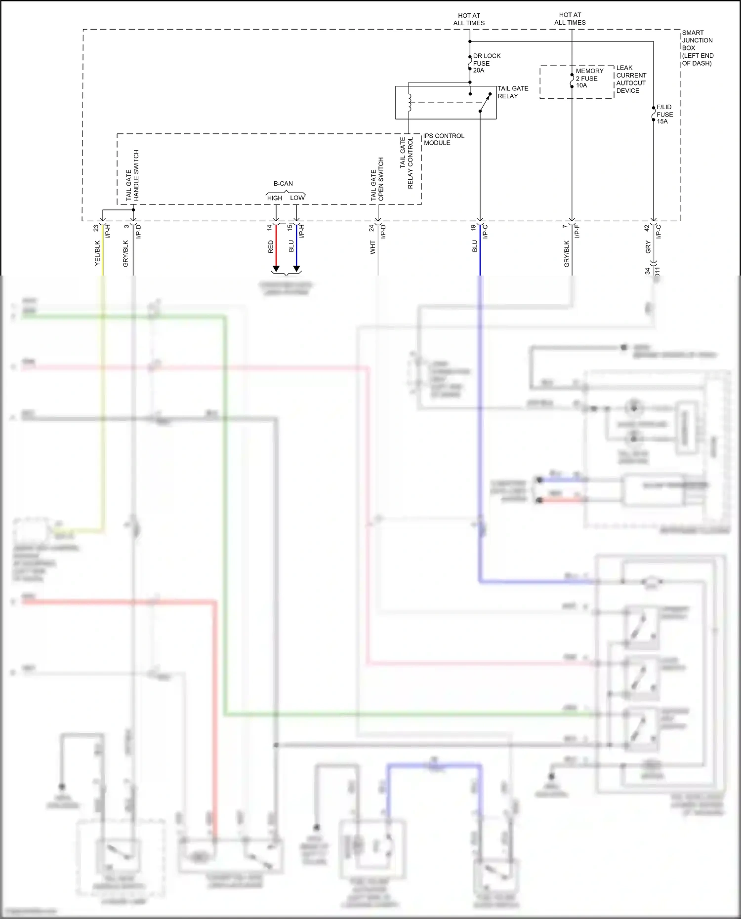 Wiring diagram open switch for Hyundai Santa Fe III (2012-2016) (3 of 4)