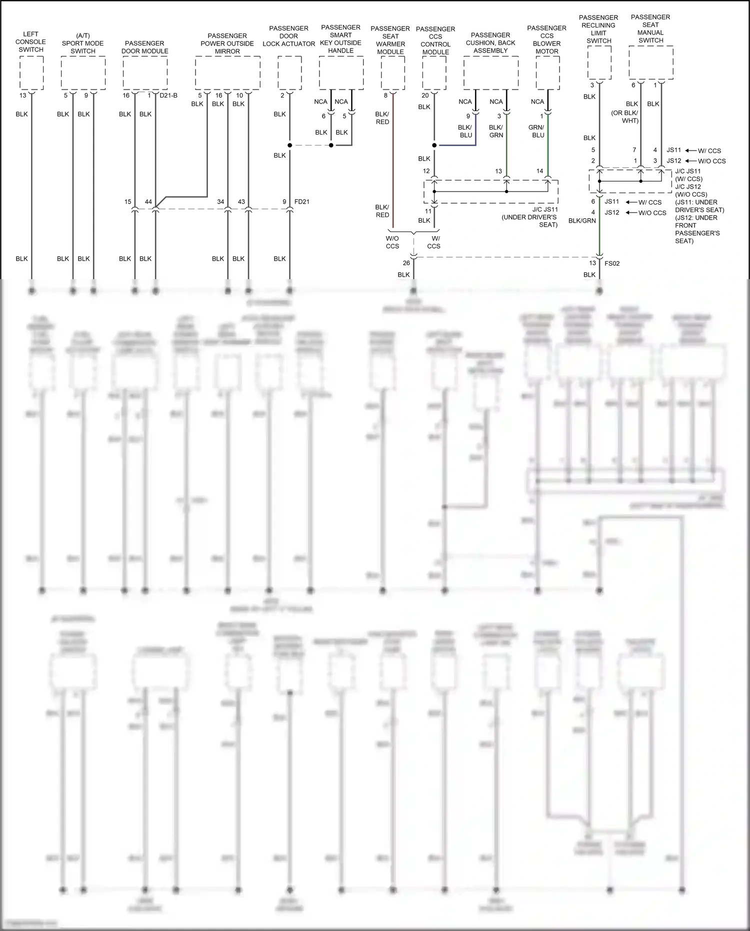 Wiring diagram power tailgate switch for Hyundai Santa Fe III (2012-2016) (2 of 5)