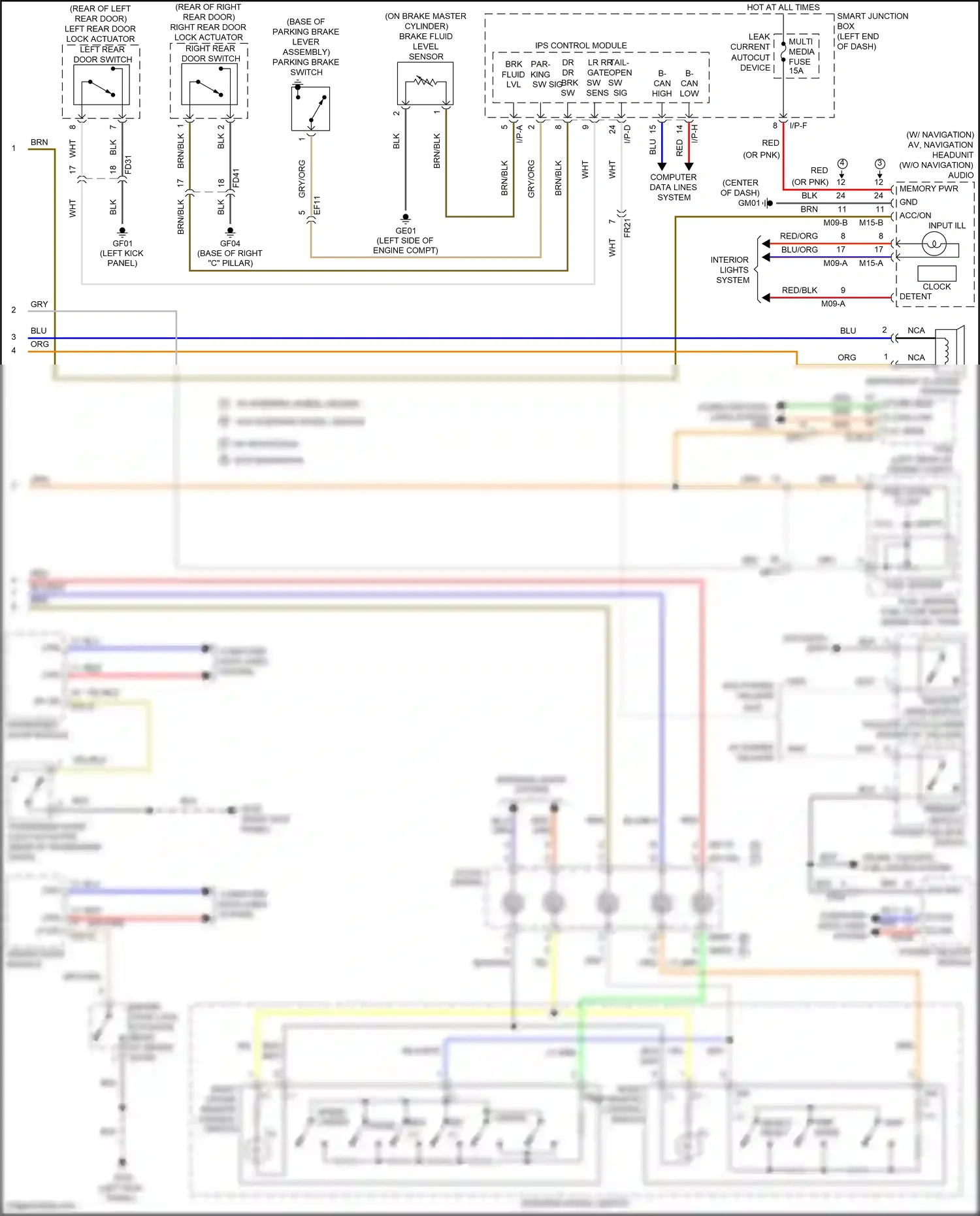 Wiring diagram primary switch for Hyundai Santa Fe III (2012-2016) (2 of 4)