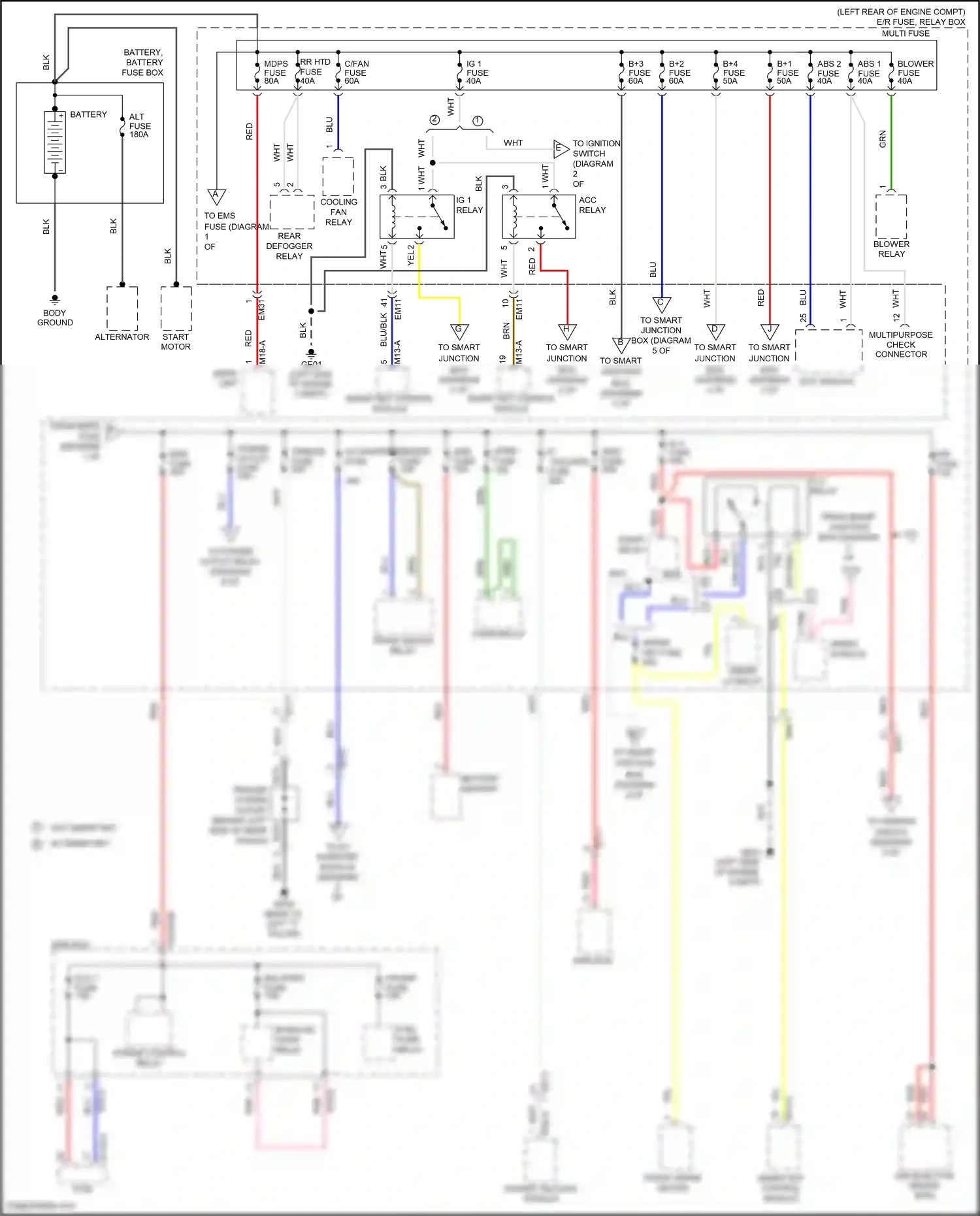 Wiring diagram smart key control module for Hyundai Santa Fe III (2012-2016) (5 of 22)