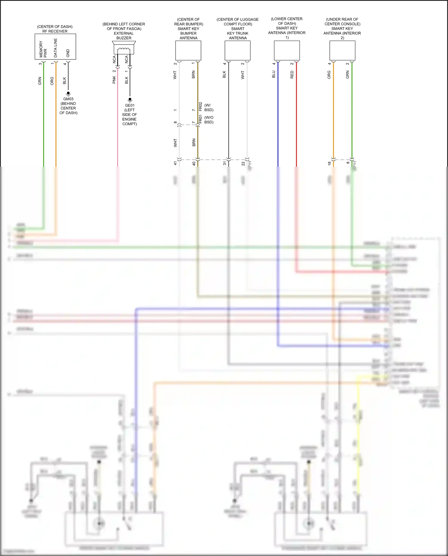 Wiring diagram smart key control module for Hyundai Santa Fe III (2012-2016) (13 of 22)