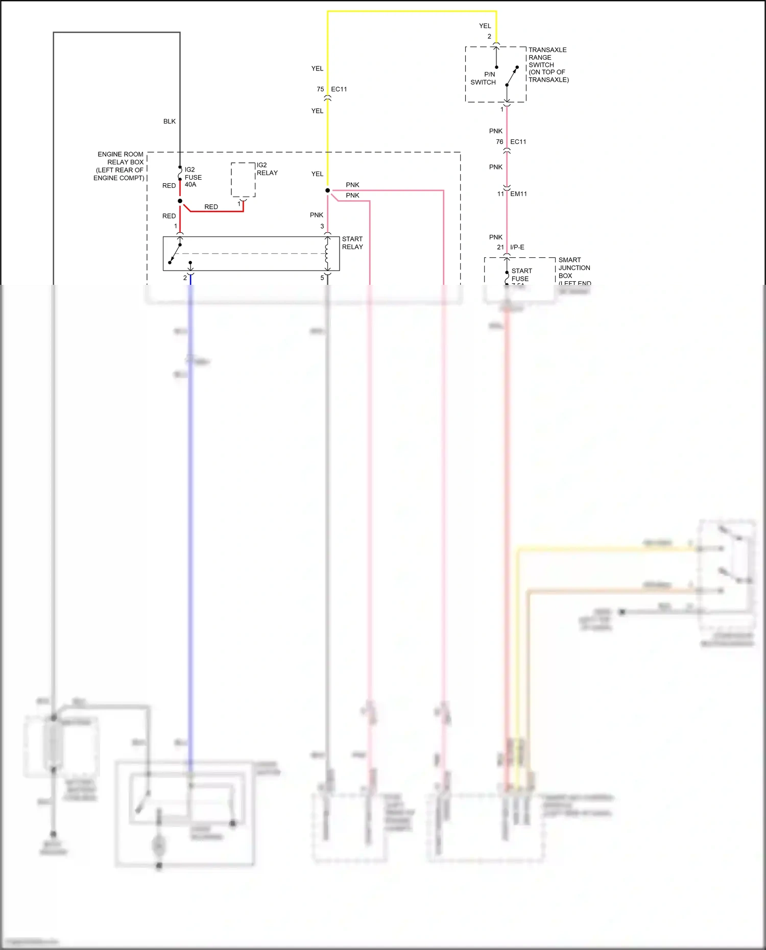Wiring diagram start switch for Hyundai Santa Fe III (2012-2016) (2 of 3)