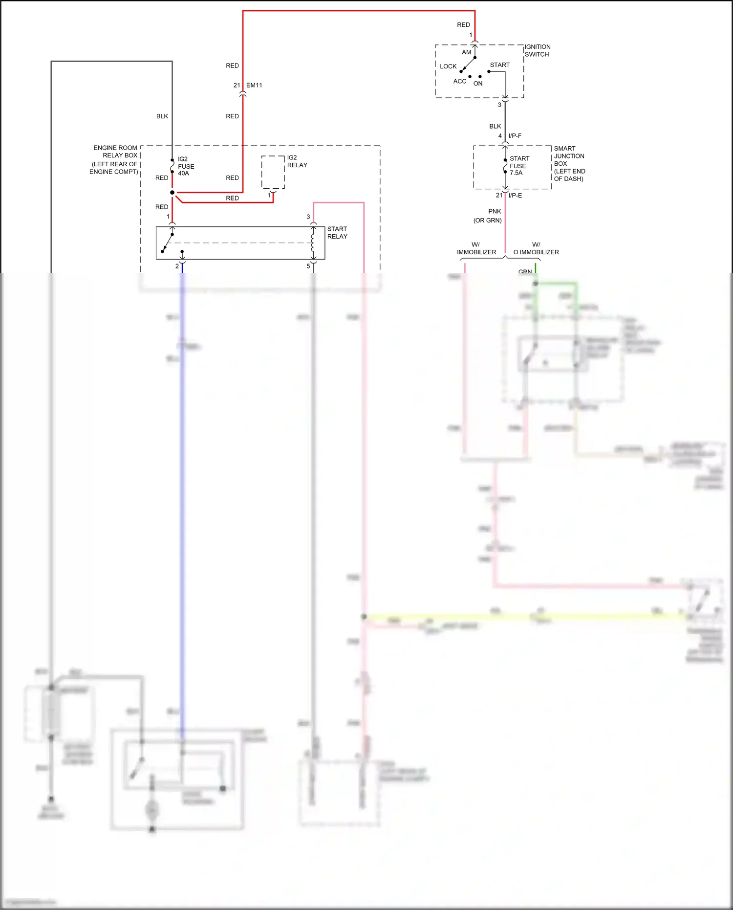Wiring diagram start switch for Hyundai Santa Fe III (2012-2016) (1 of 3)