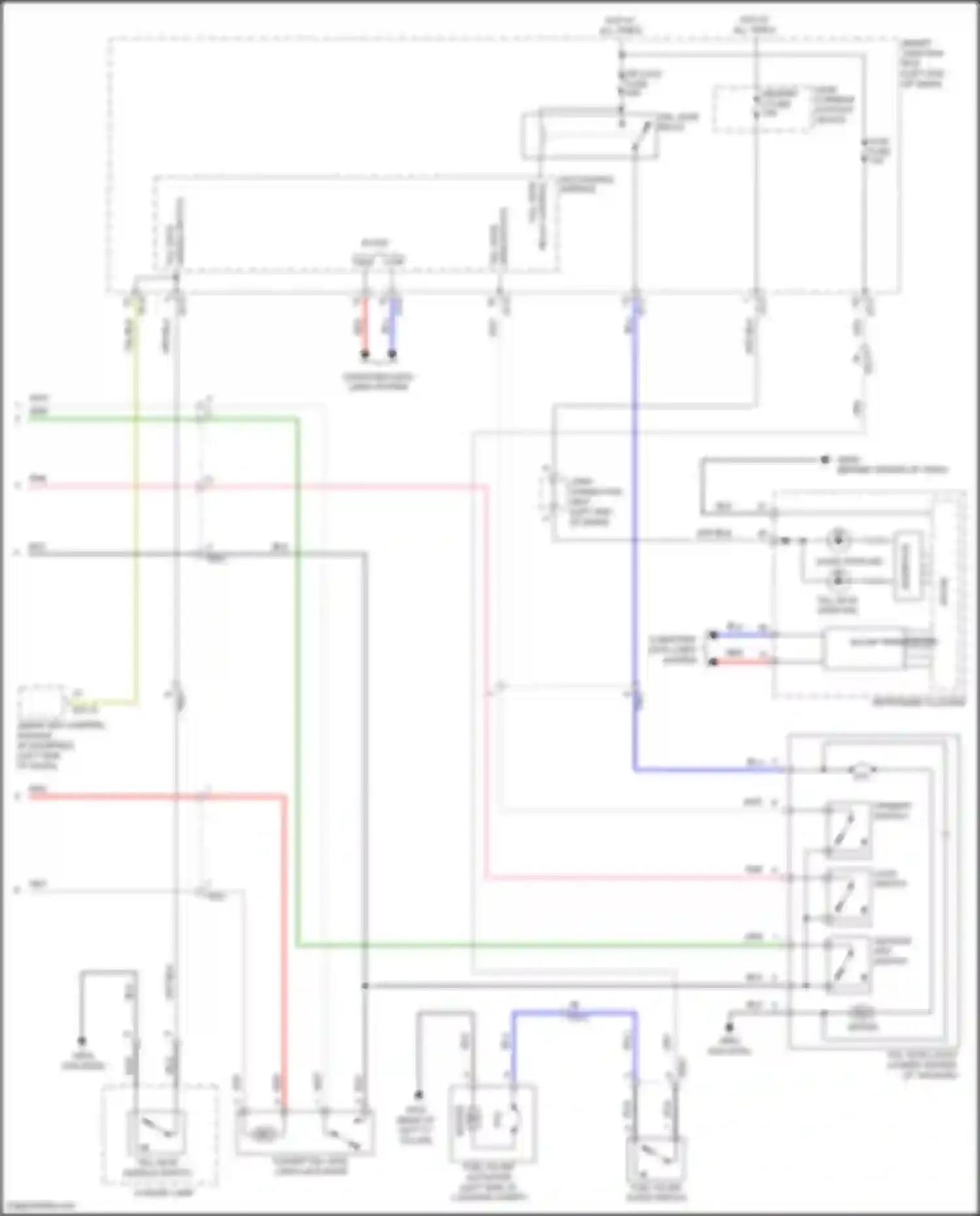 Wiring diagram tail gate open ind for Hyundai Santa Fe III (2012-2016) (1 of 2)