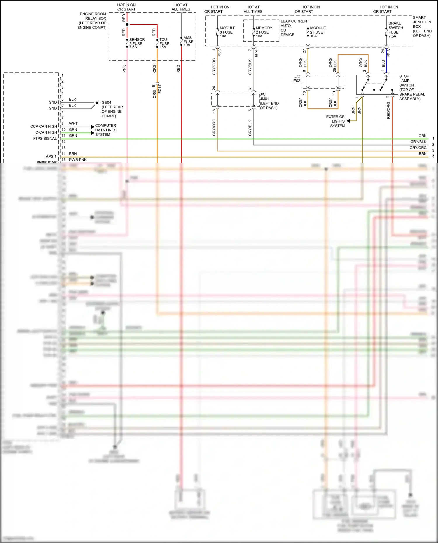 Wiring diagram up shift for Hyundai Santa Fe III (2012-2016) (6 of 7)