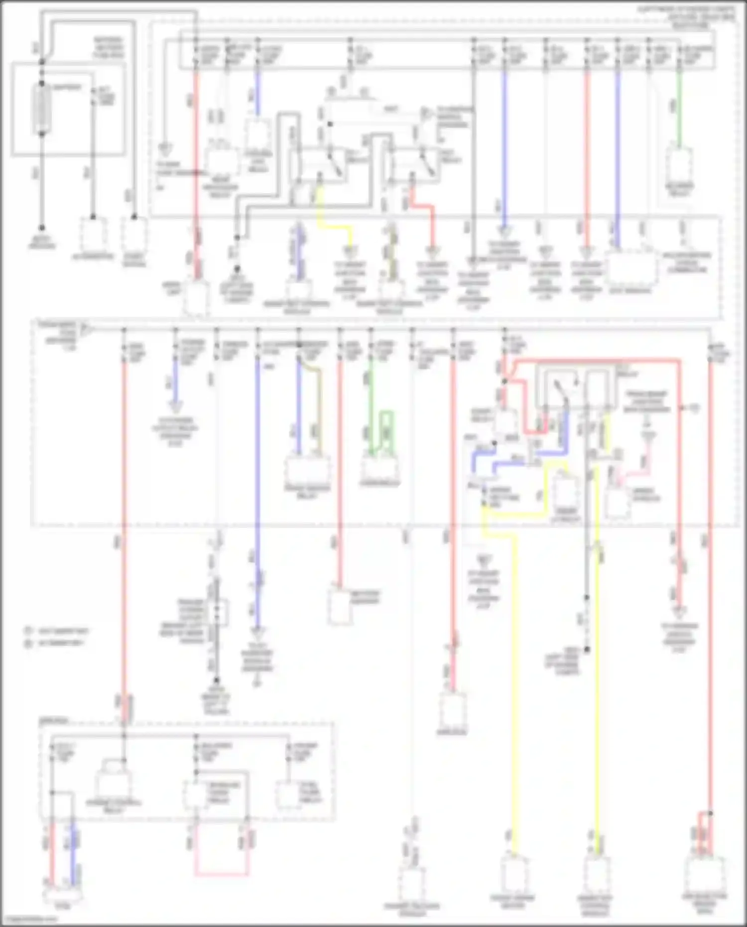 Wiring diagram w/o smart key w/ smart key for Hyundai Santa Fe III (2012-2016) (1 of 1)