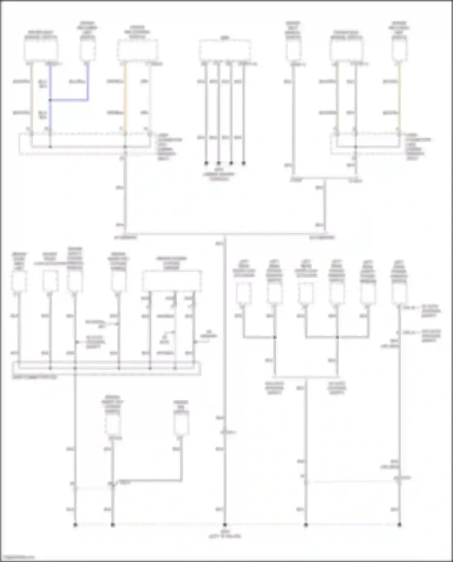 Santa Fe Hyundai IV facelift (2020-2024): Ground distribution circuit, except hybrid (3 of 6)