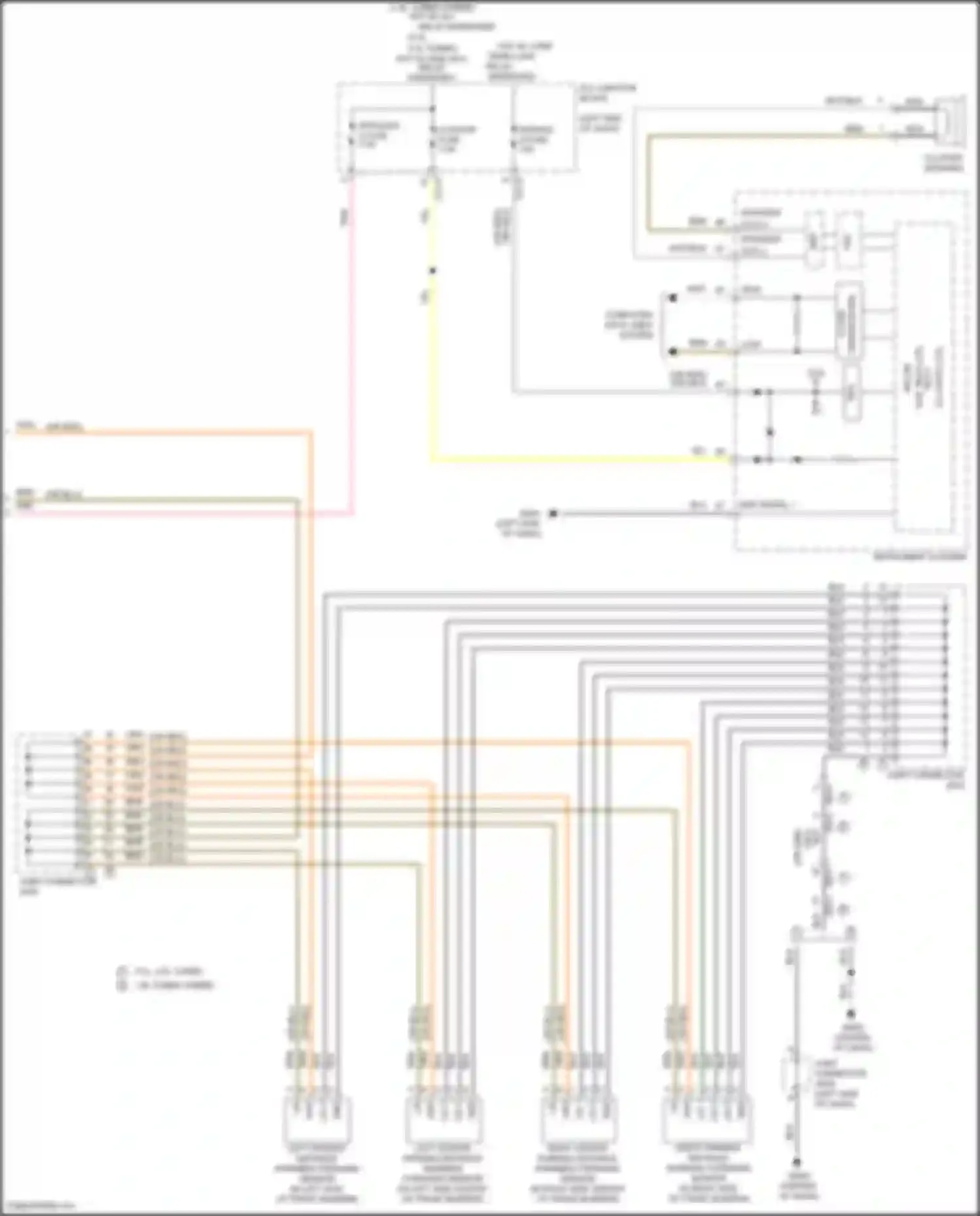 Santa Fe Hyundai IV facelift (2020-2024): Parking distance warning circuit, w/o rspa (2 of 2)