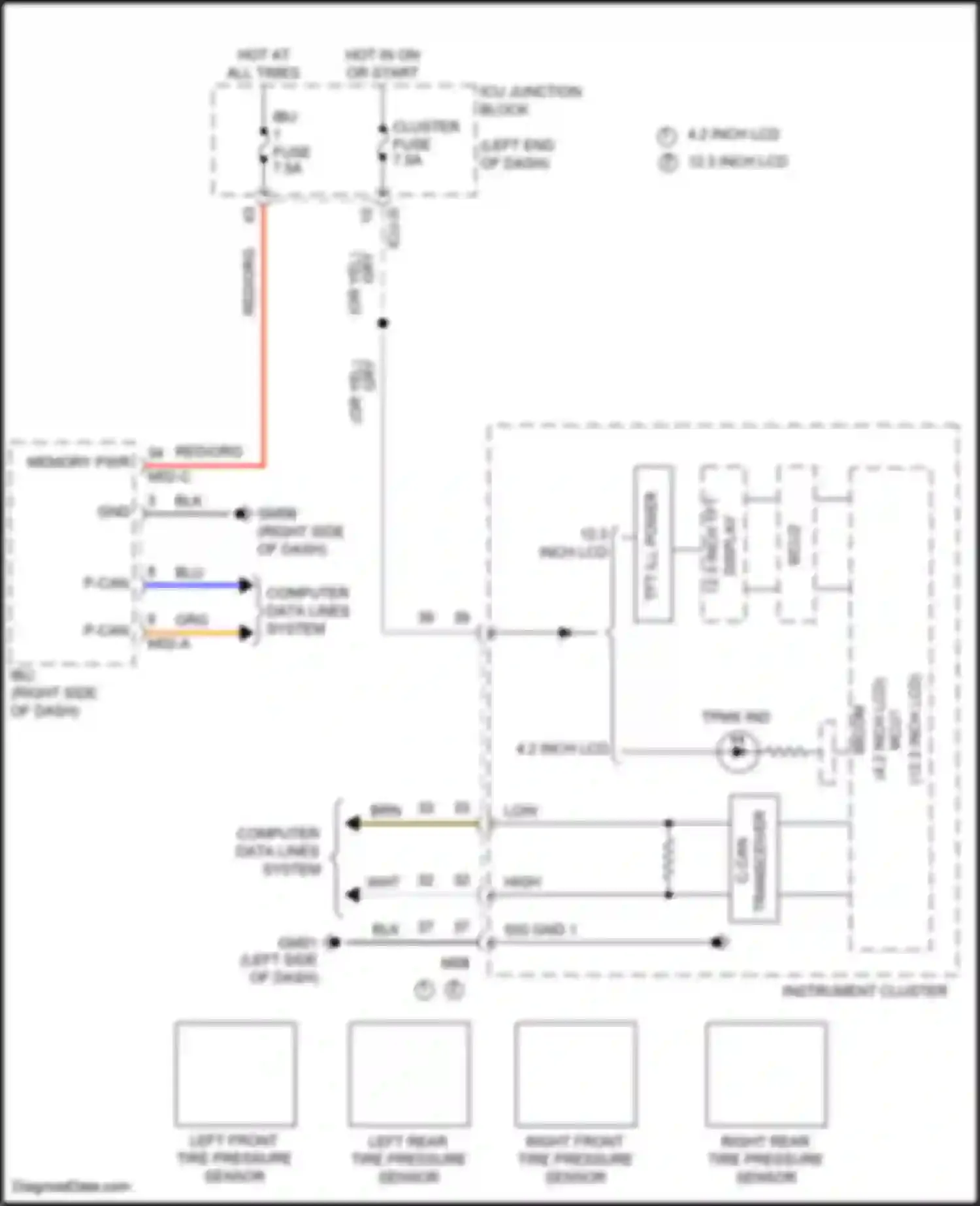 Santa Fe Hyundai IV facelift (2020-2024): Tire pressure monitoring circuit