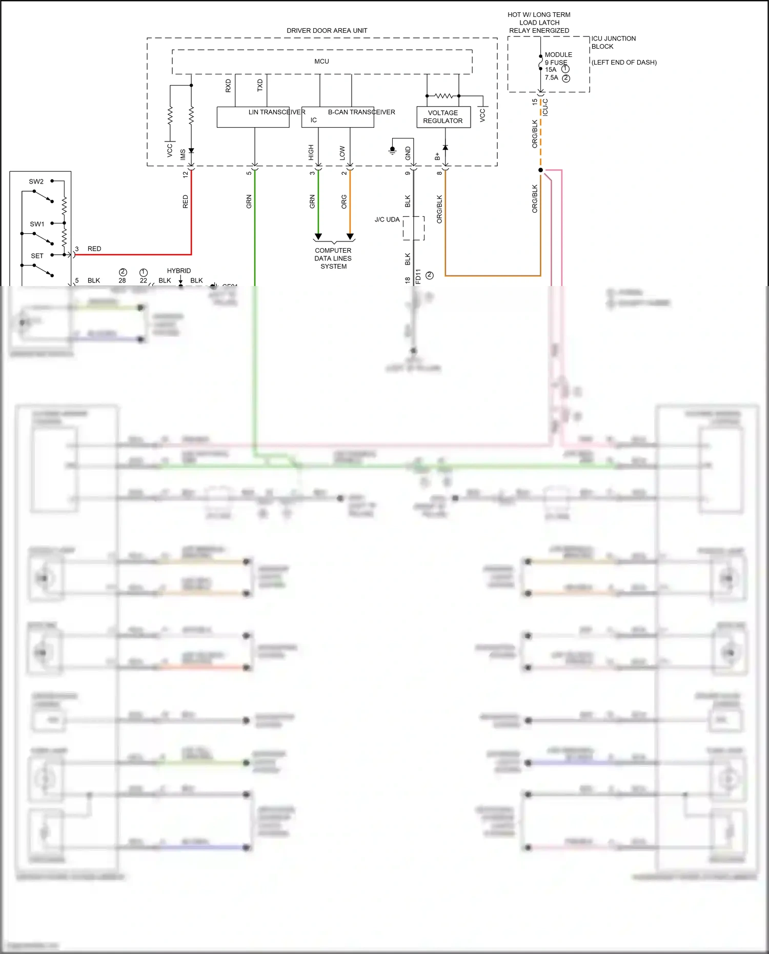 Wiring diagram computer data lines system for Hyundai Santa Fe IV facelift (2020-2024) (27 of 157)