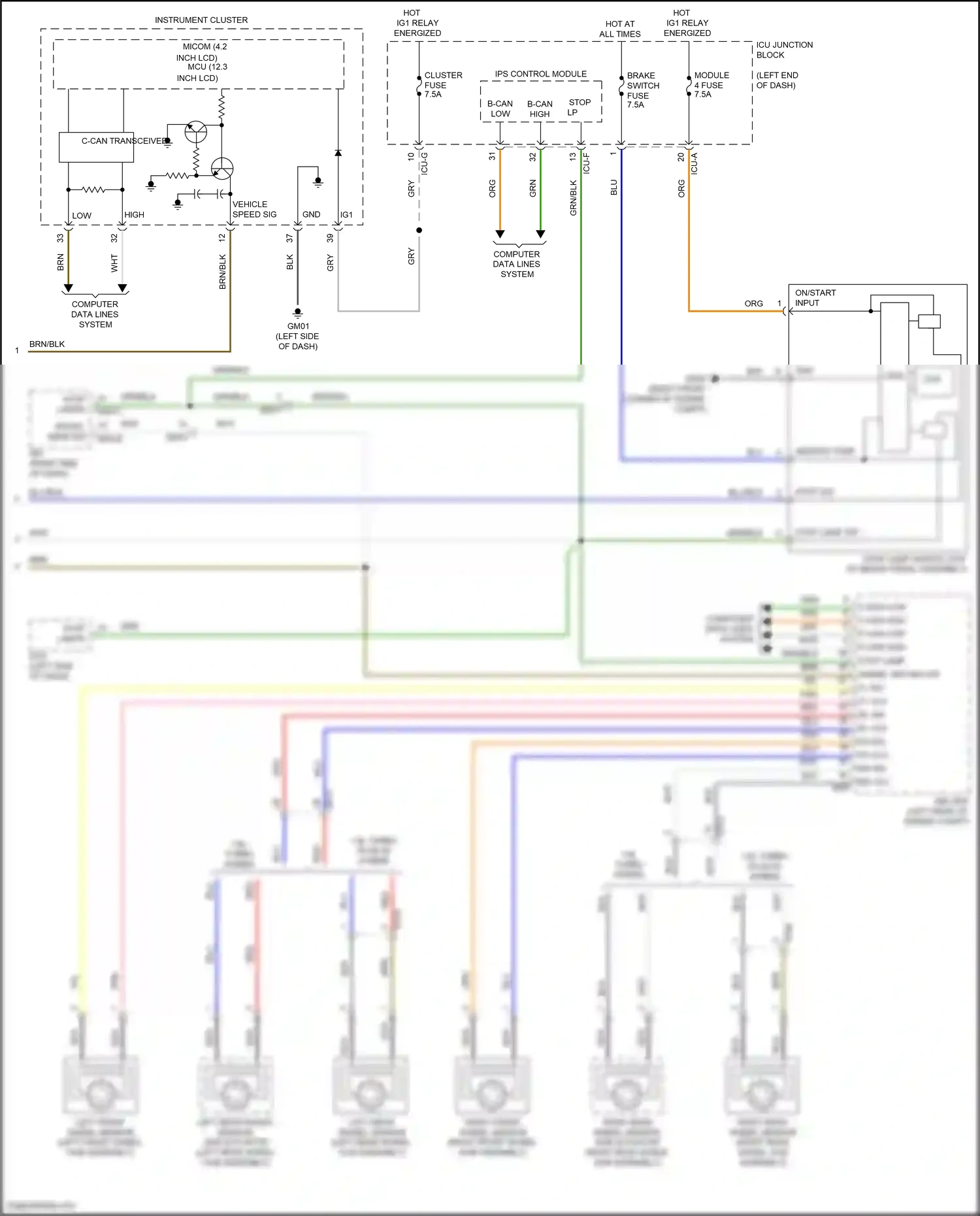 Wiring diagram computer data lines system for Hyundai Santa Fe IV facelift (2020-2024) (8 of 157)