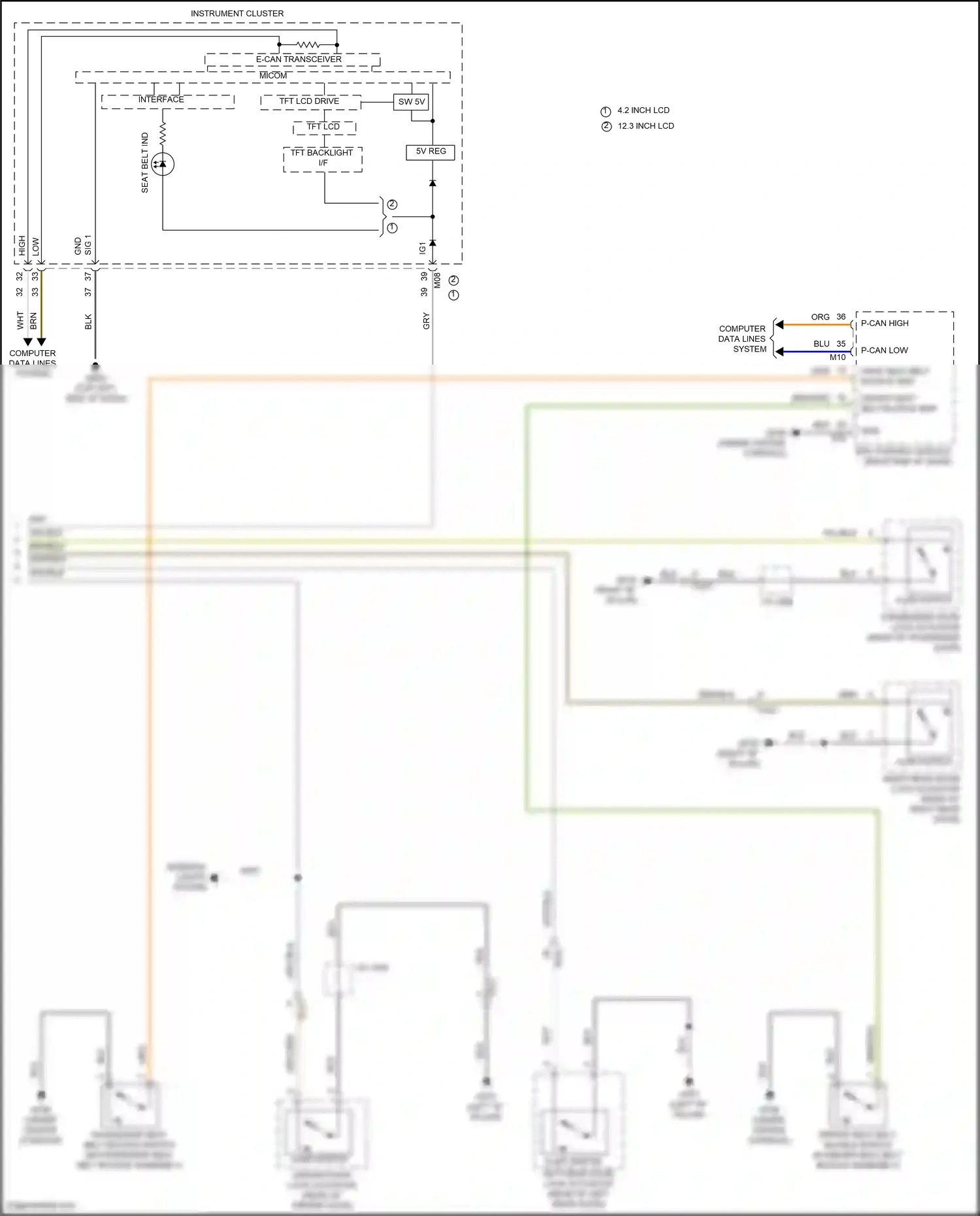 Wiring diagram computer data lines system for Hyundai Santa Fe IV facelift (2020-2024) (4 of 157)