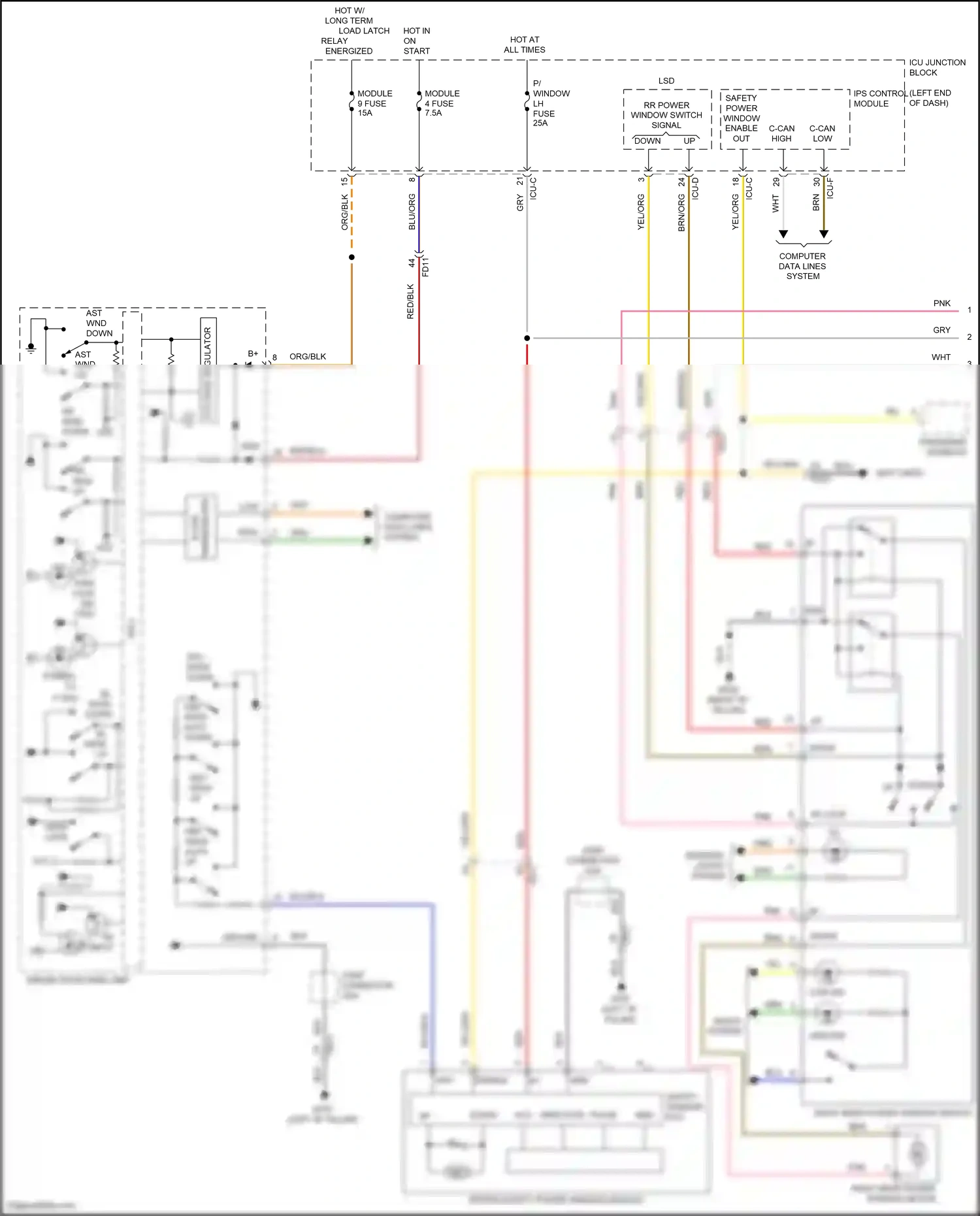Wiring diagram computer data lines system for Hyundai Santa Fe IV facelift (2020-2024) (28 of 157)