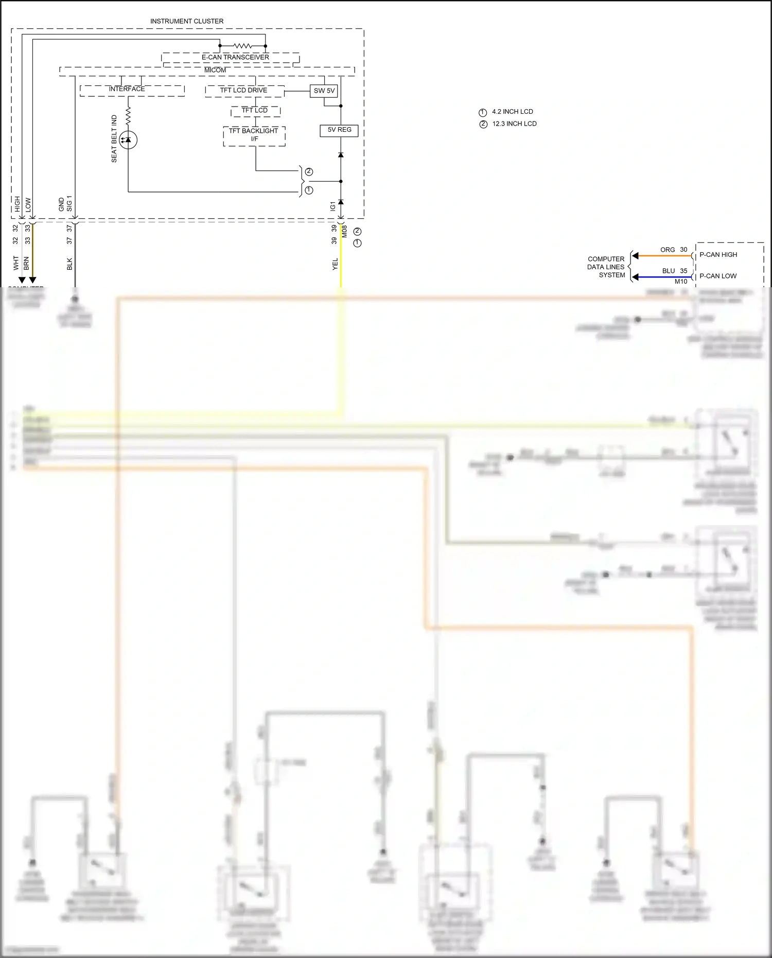 Wiring diagram computer data lines system for Hyundai Santa Fe IV facelift (2020-2024) (2 of 157)