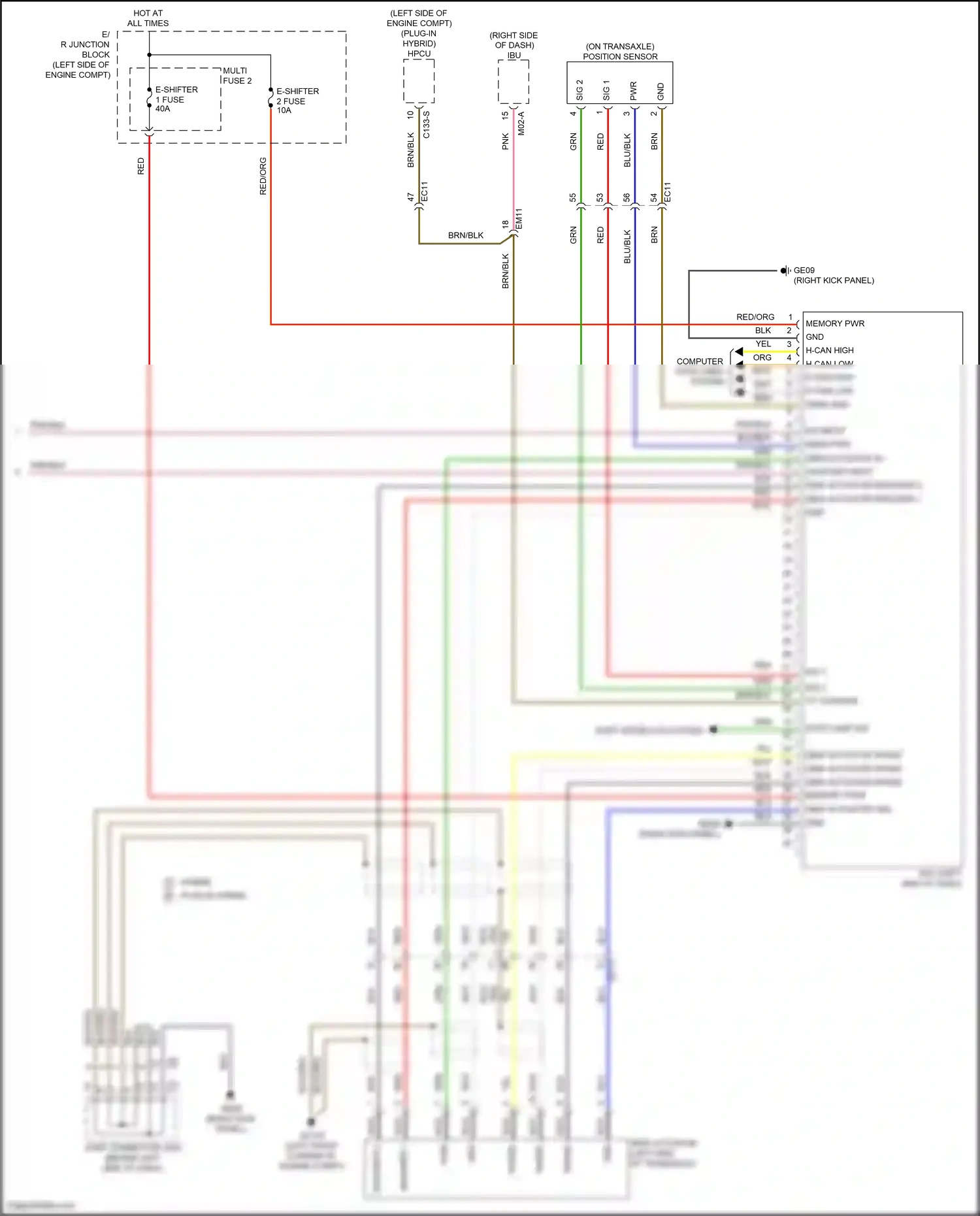 Wiring diagram encoder 2 for Hyundai Santa Fe IV facelift (2020-2024) (1 of 5)
