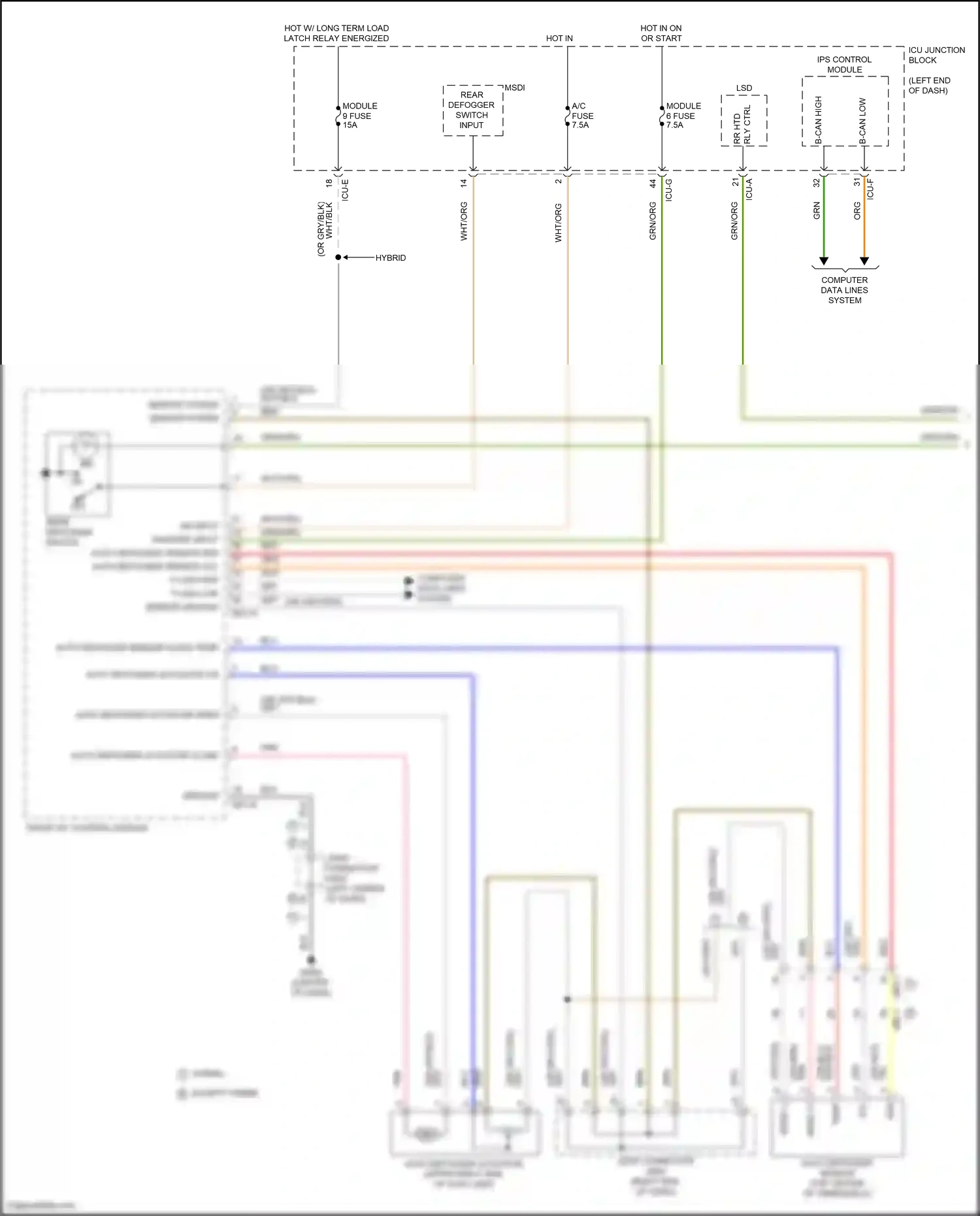 Wiring diagram front a/c control module for Hyundai Santa Fe IV facelift (2020-2024) (26 of 30)