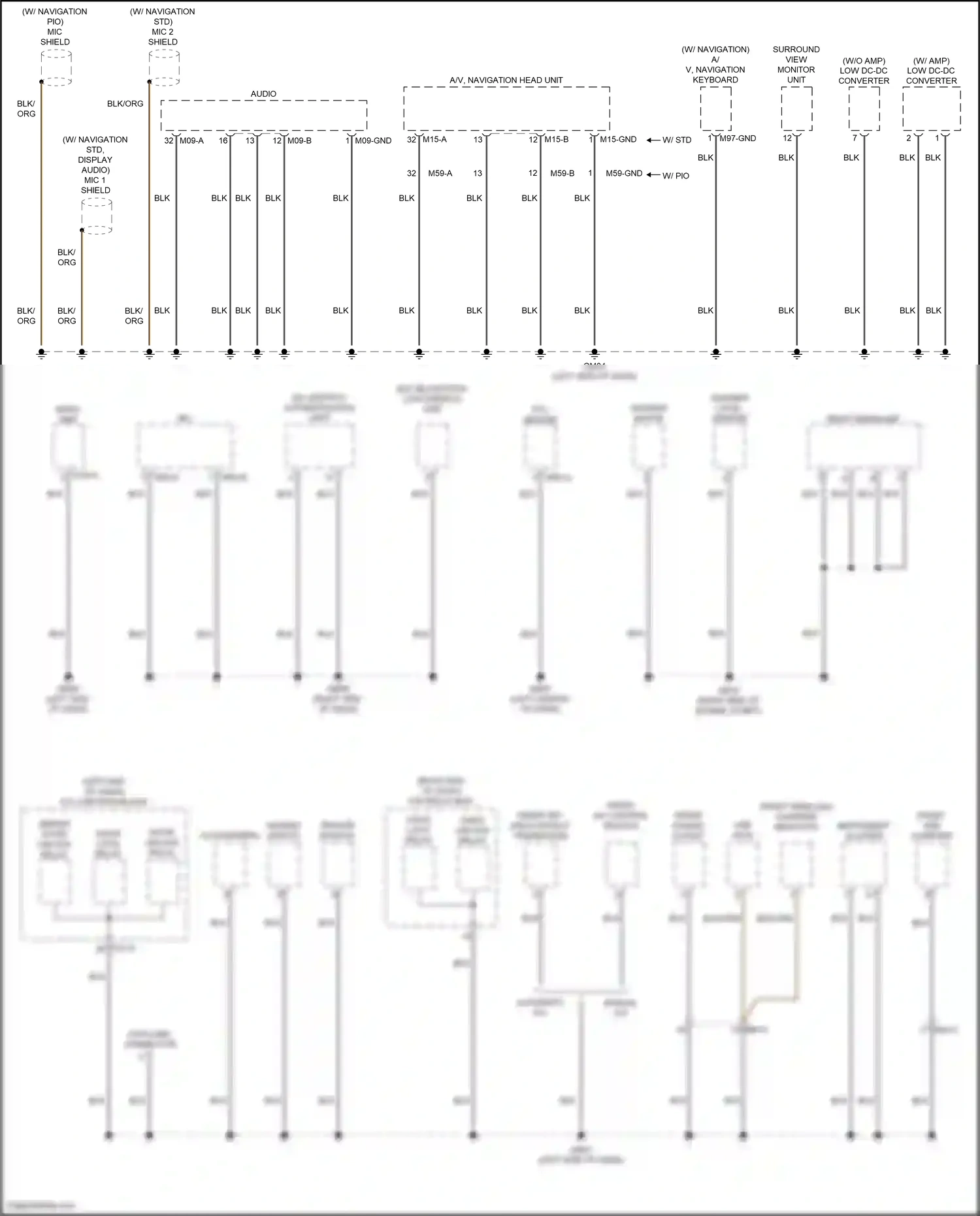 Wiring diagram front a/c control module for Hyundai Santa Fe IV facelift (2020-2024) (1 of 30)