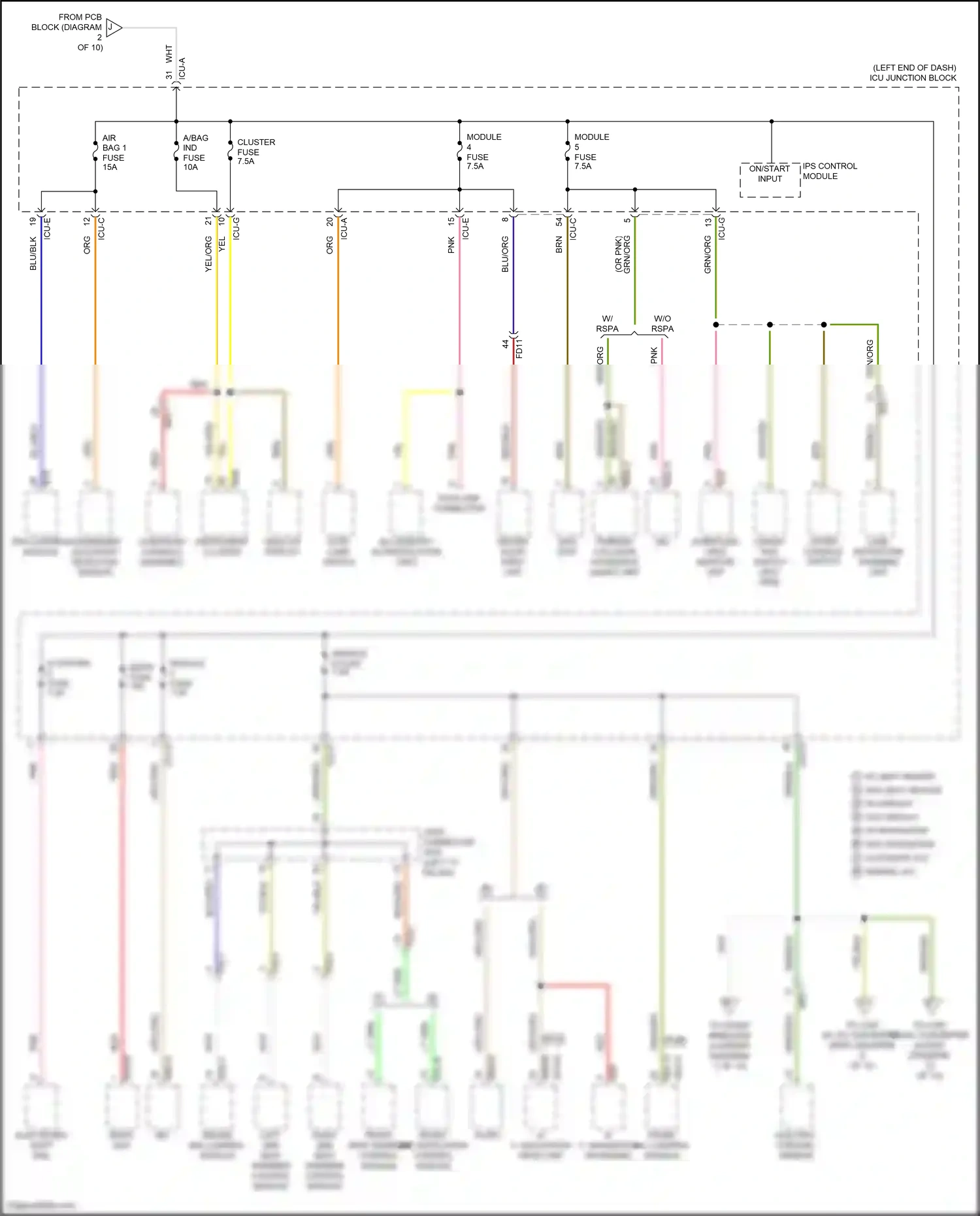 Wiring diagram front a/c control module for Hyundai Santa Fe IV facelift (2020-2024) (7 of 30)