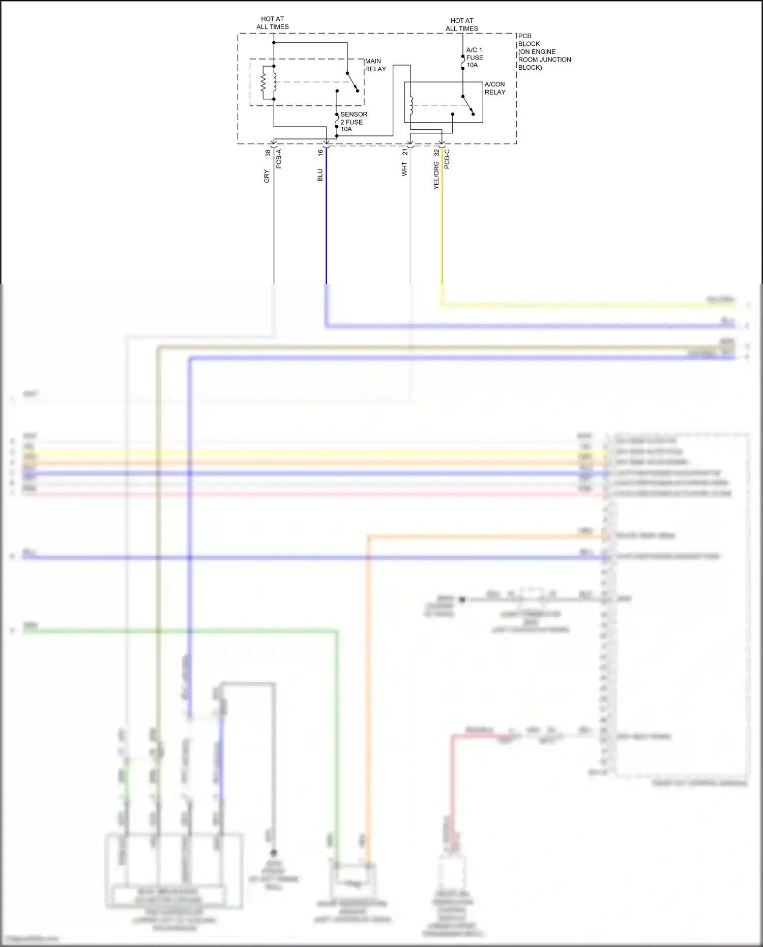 Wiring diagram front a/c control module for Hyundai Santa Fe IV facelift (2020-2024) (21 of 30)