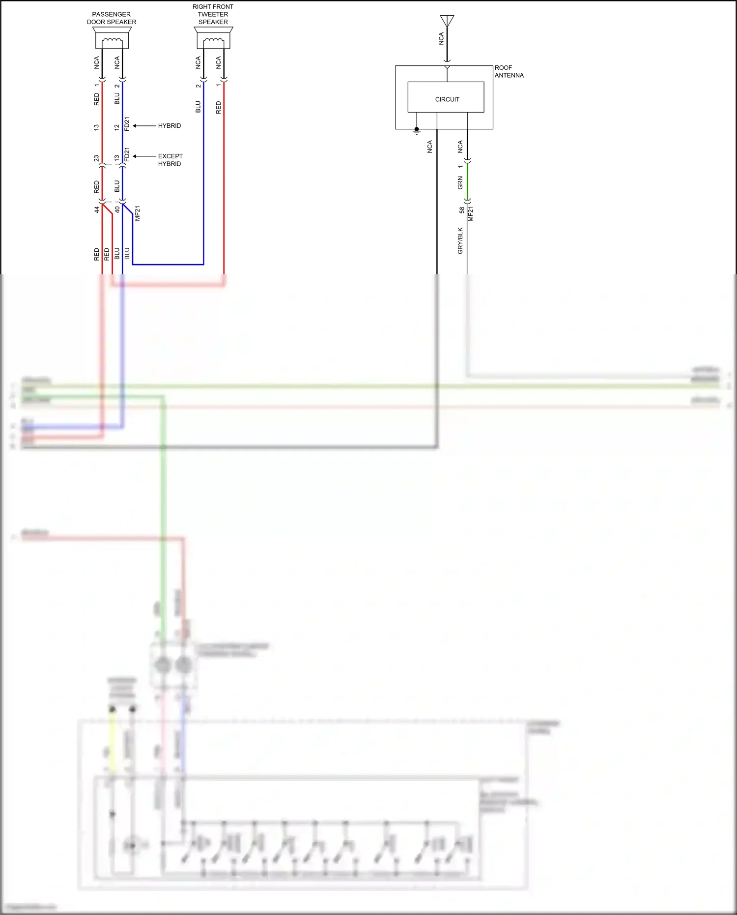 Wiring diagram left audio/ bluetooth remote control switch for Hyundai Santa Fe IV facelift (2020-2024) (4 of 11)