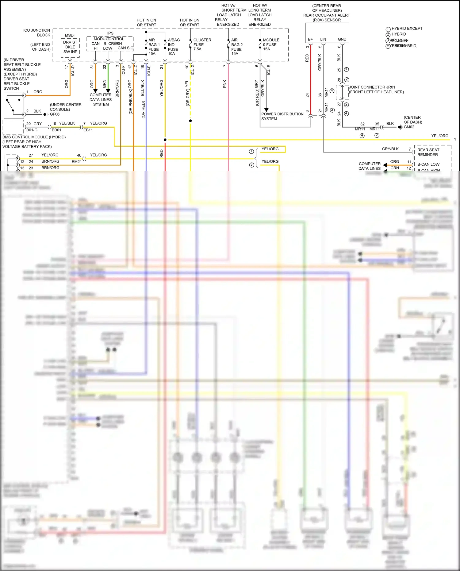 Wiring diagram srs control module for Hyundai Santa Fe IV facelift (2020-2024) (9 of 12)