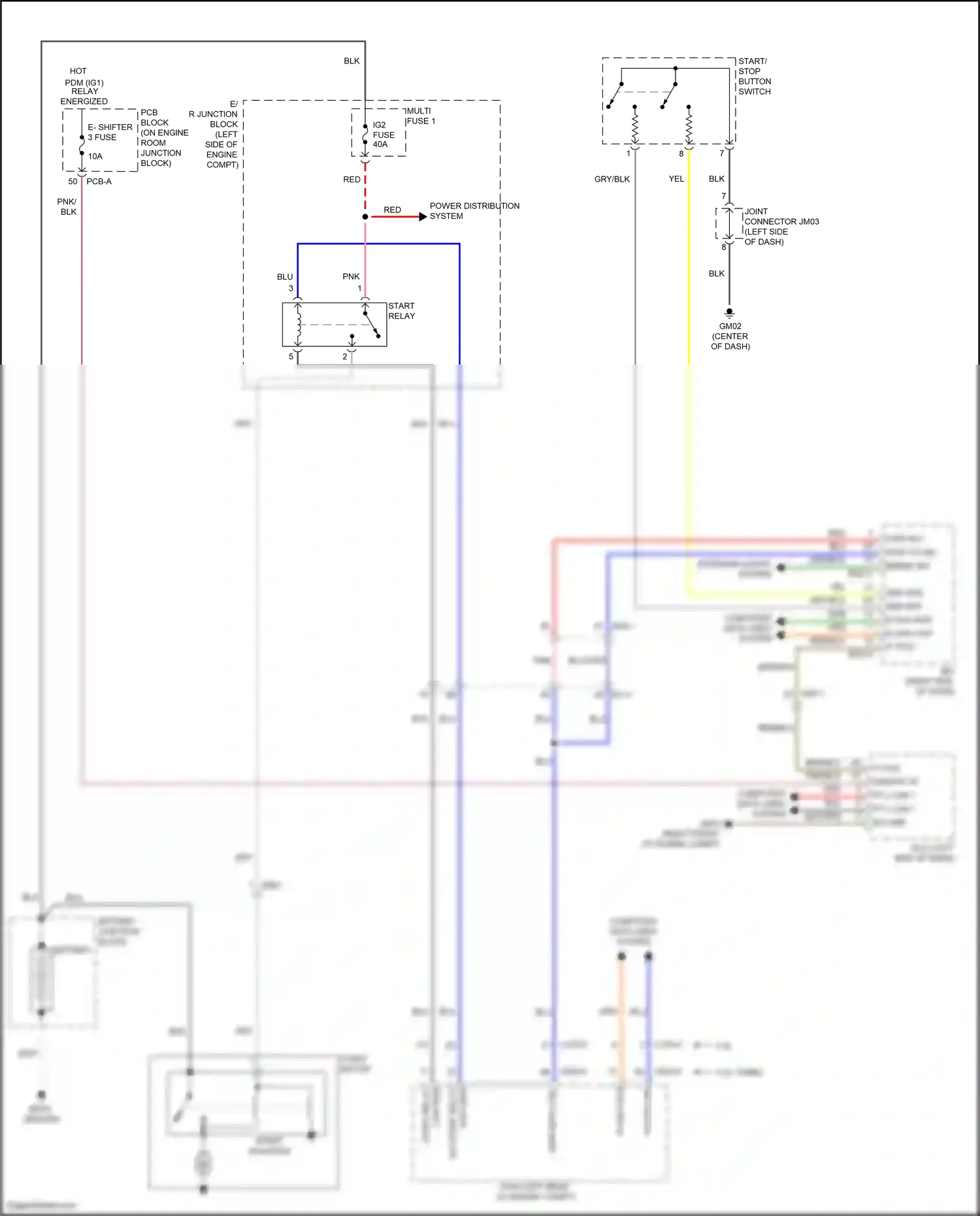 Wiring diagram start stop button switch for Hyundai Santa Fe IV facelift (2020-2024) (3 of 3)