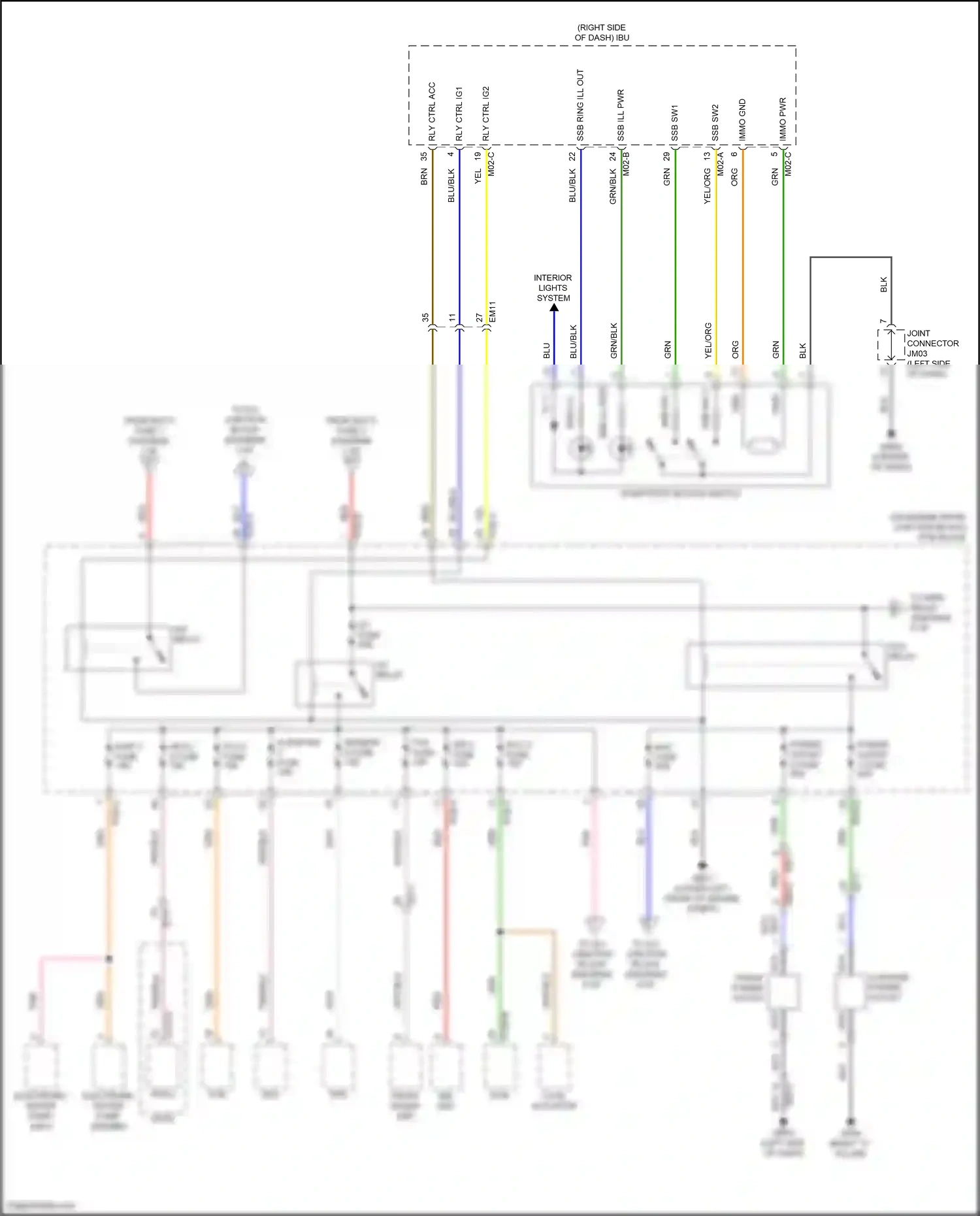 Wiring diagram start/stop button switch for Hyundai Santa Fe IV facelift (2020-2024) (2 of 4)