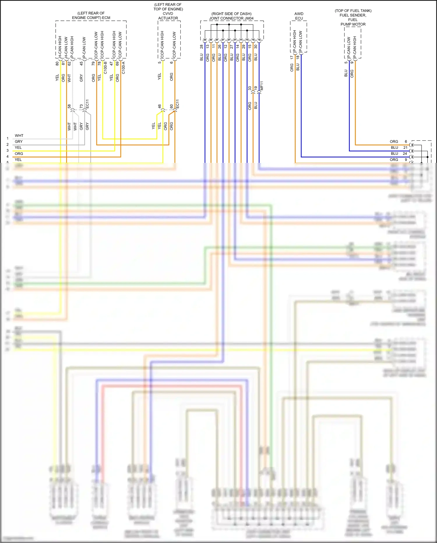 Wiring diagram upper console switch for Hyundai Santa Fe IV facelift (2020-2024) (27 of 30)