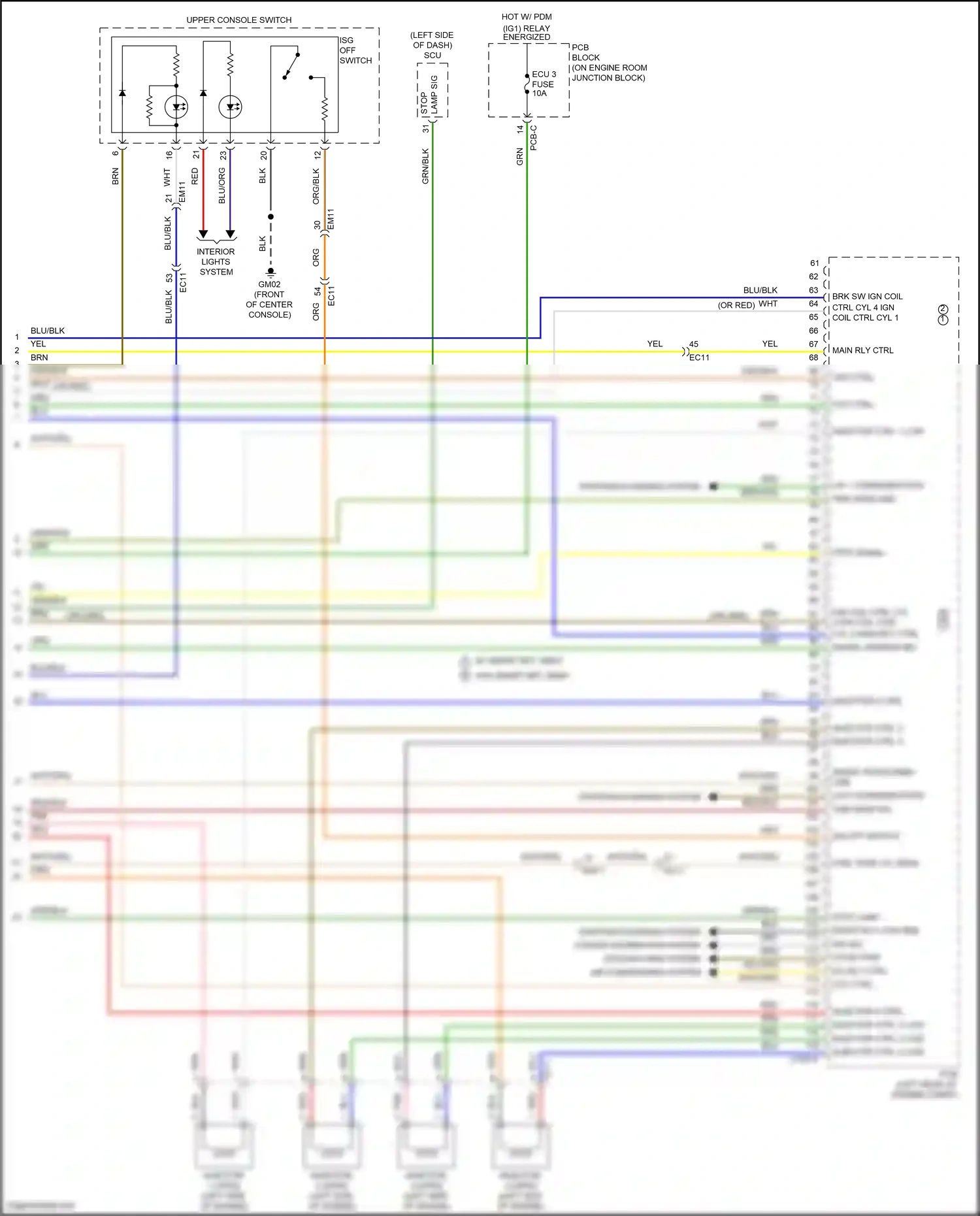Wiring diagram upper console switch for Hyundai Santa Fe IV facelift (2020-2024) (30 of 30)