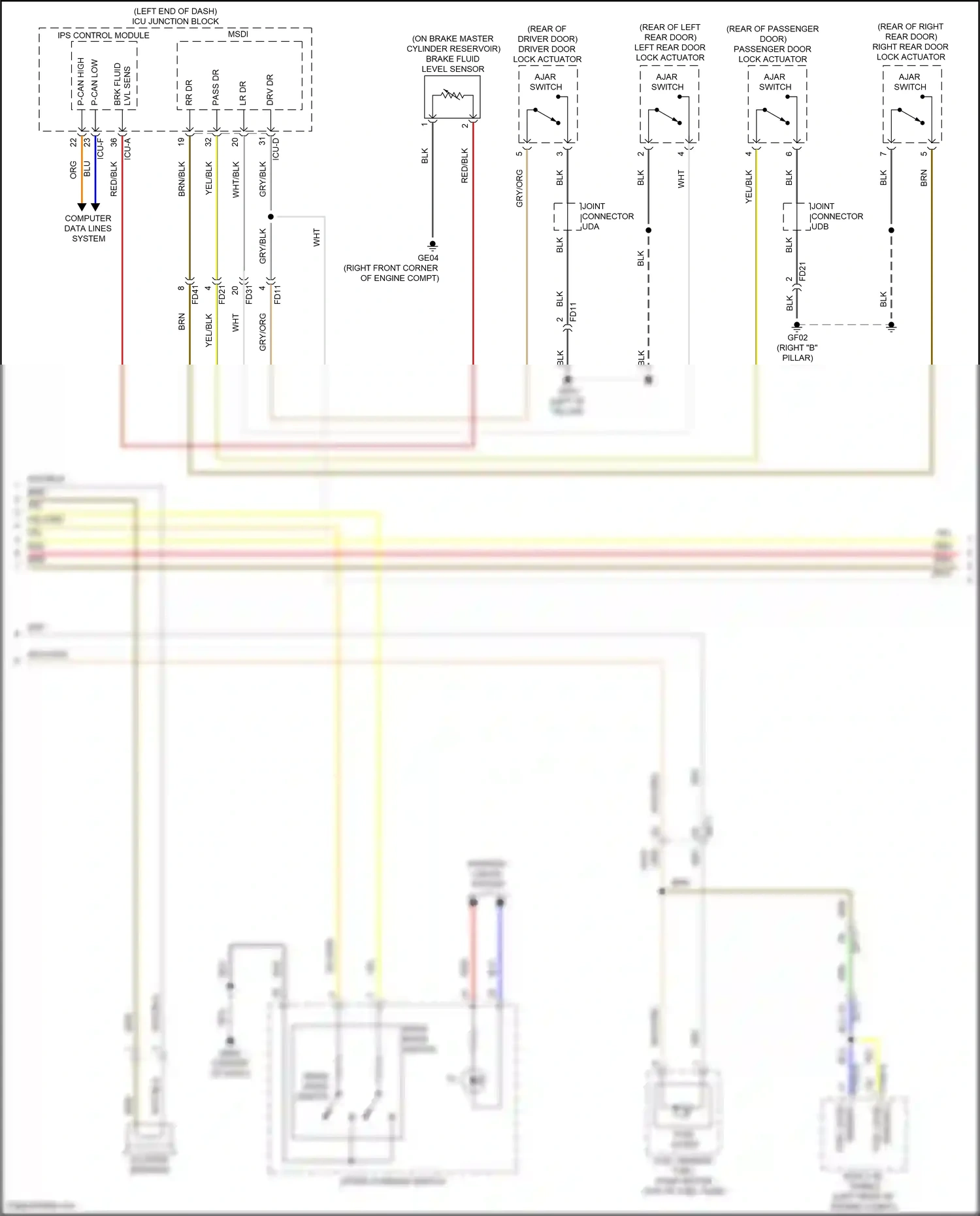 Wiring diagram upper console switch for Hyundai Santa Fe IV facelift (2020-2024) (16 of 30)