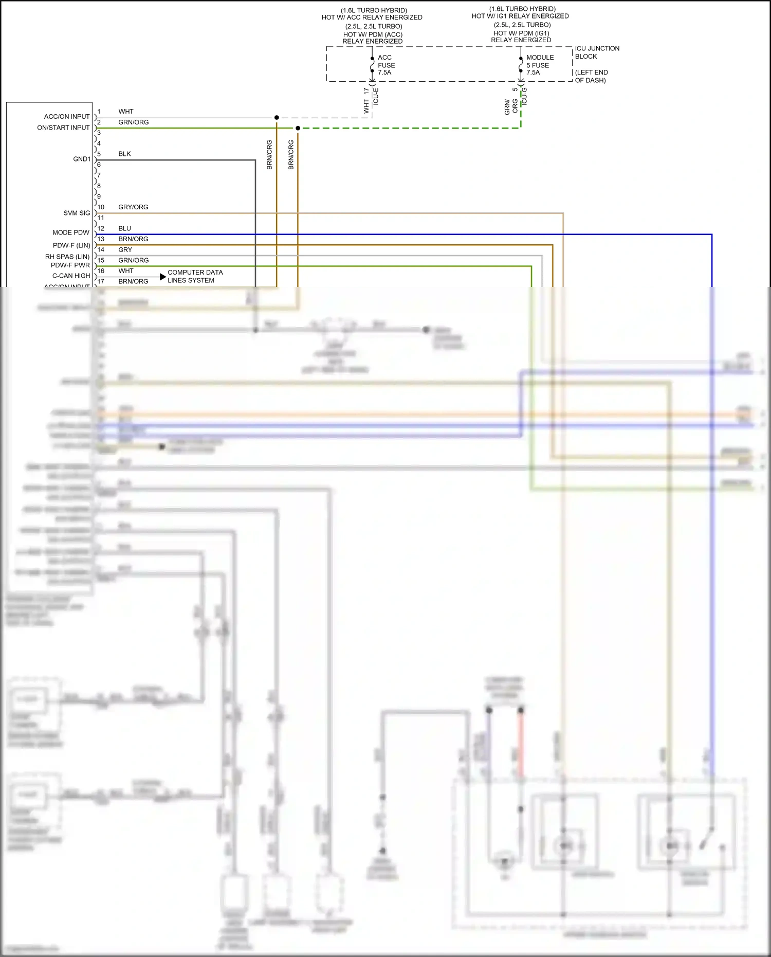 Wiring diagram upper console switch for Hyundai Santa Fe IV facelift (2020-2024) (6 of 30)