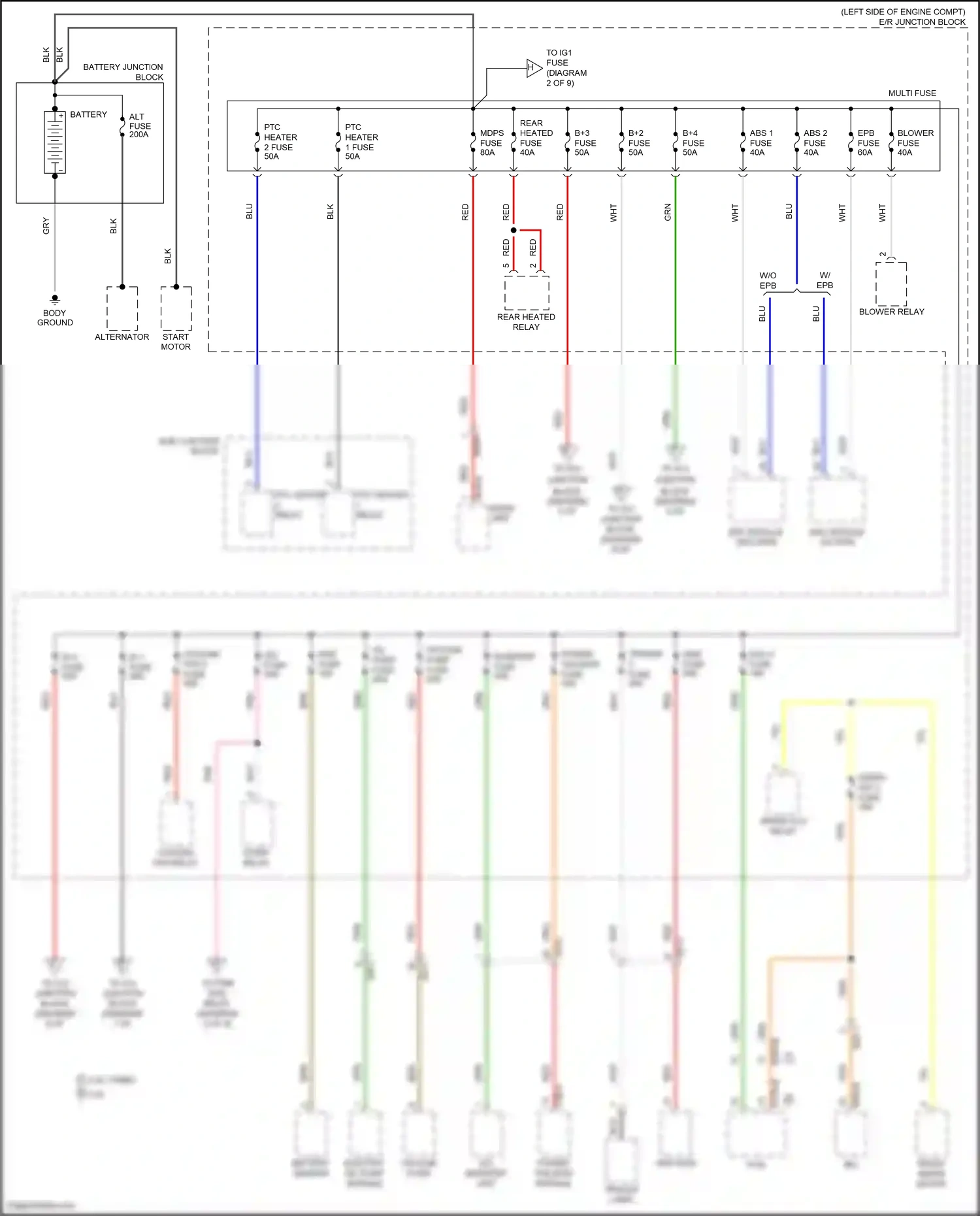 Wiring diagram battery sensor for Hyundai Santa Fe IV (2018-2021) (2 of 4)