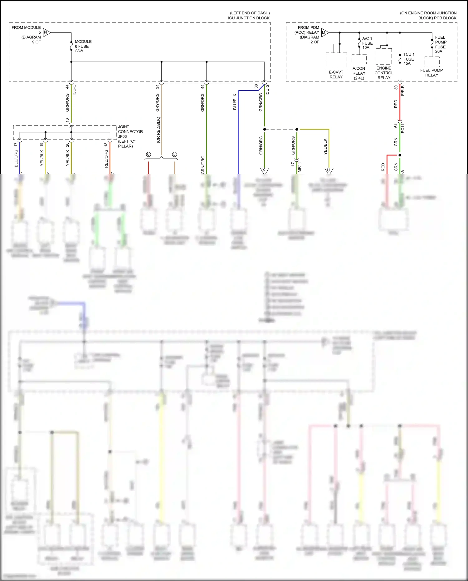 Wiring diagram center low panel switch for Hyundai Santa Fe IV (2018-2021) (5 of 7)
