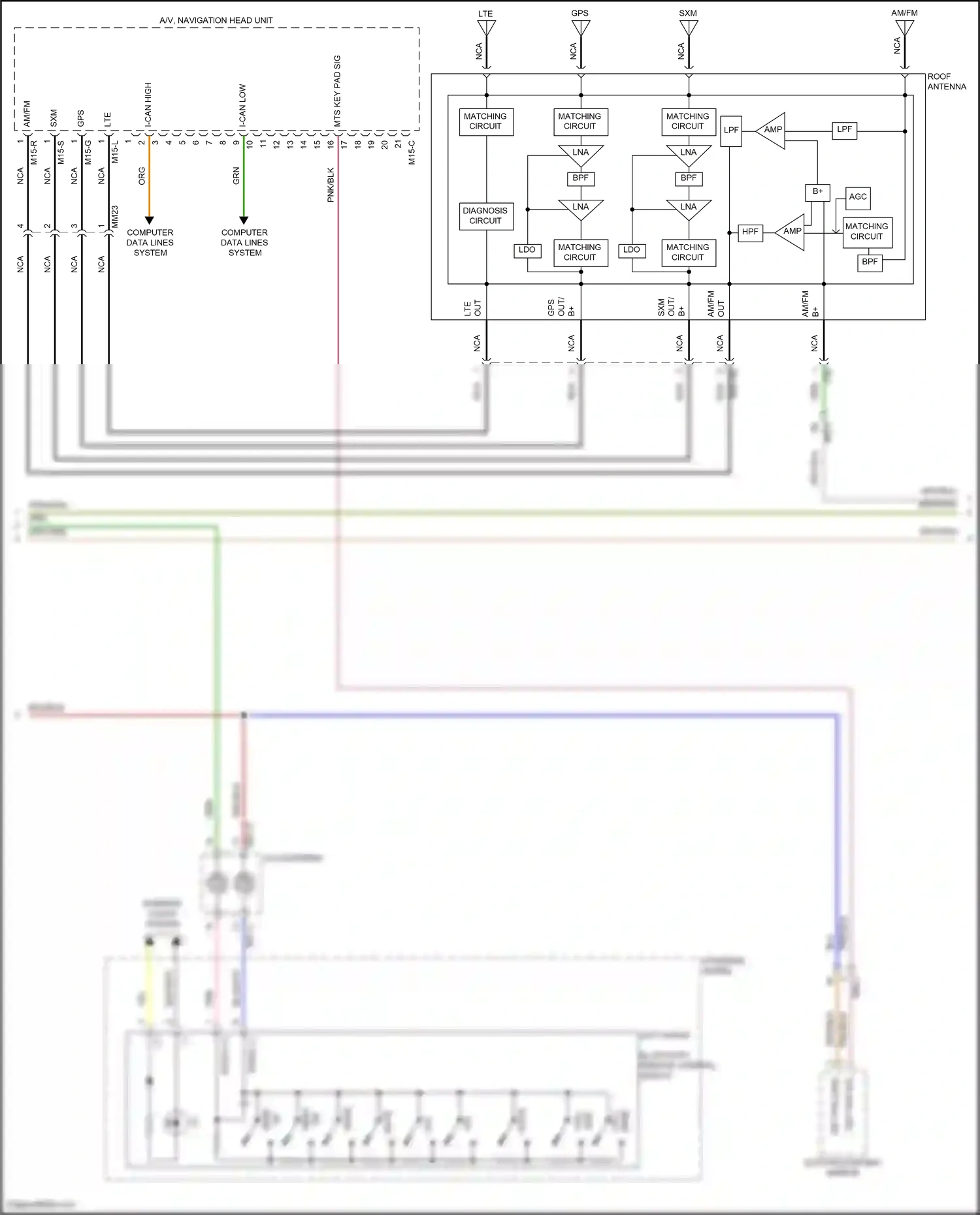 Wiring diagram computer data lines system for Hyundai Santa Fe IV (2018-2021) (15 of 74)