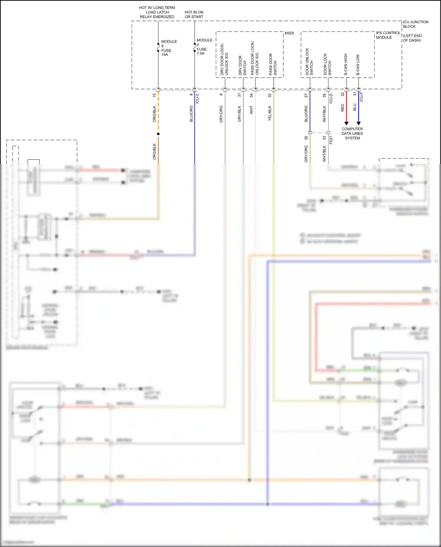 Wiring diagram computer data lines system for Hyundai Santa Fe IV (2018-2021) (8 of 74)