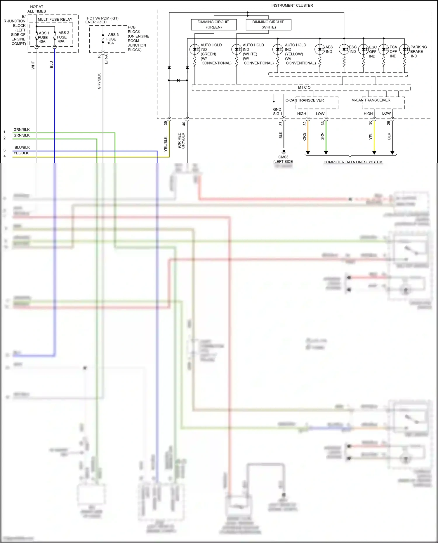 Wiring diagram console switch for Hyundai Santa Fe IV (2018-2021) (2 of 6)