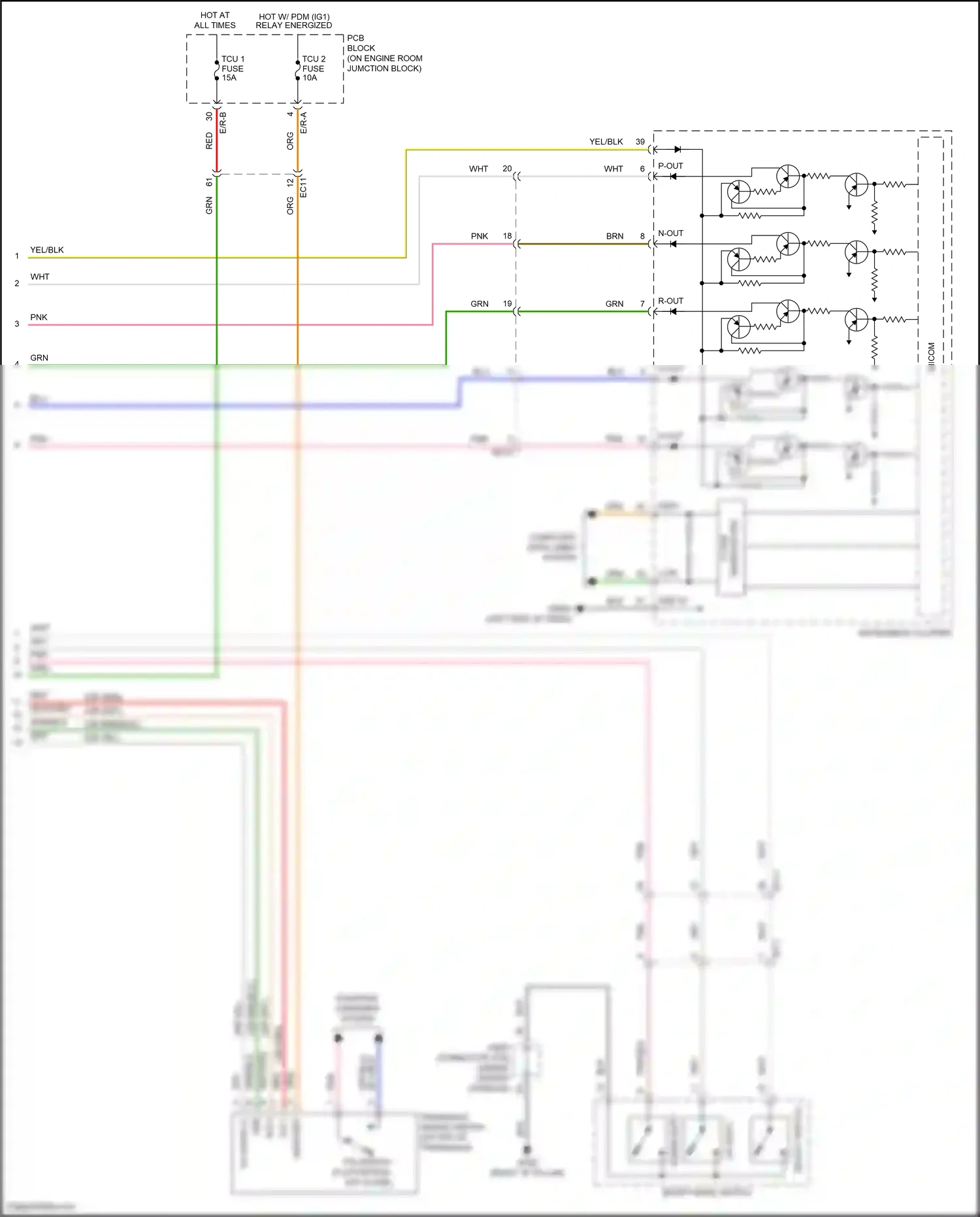Wiring diagram down shift for Hyundai Santa Fe IV (2018-2021) (2 of 5)
