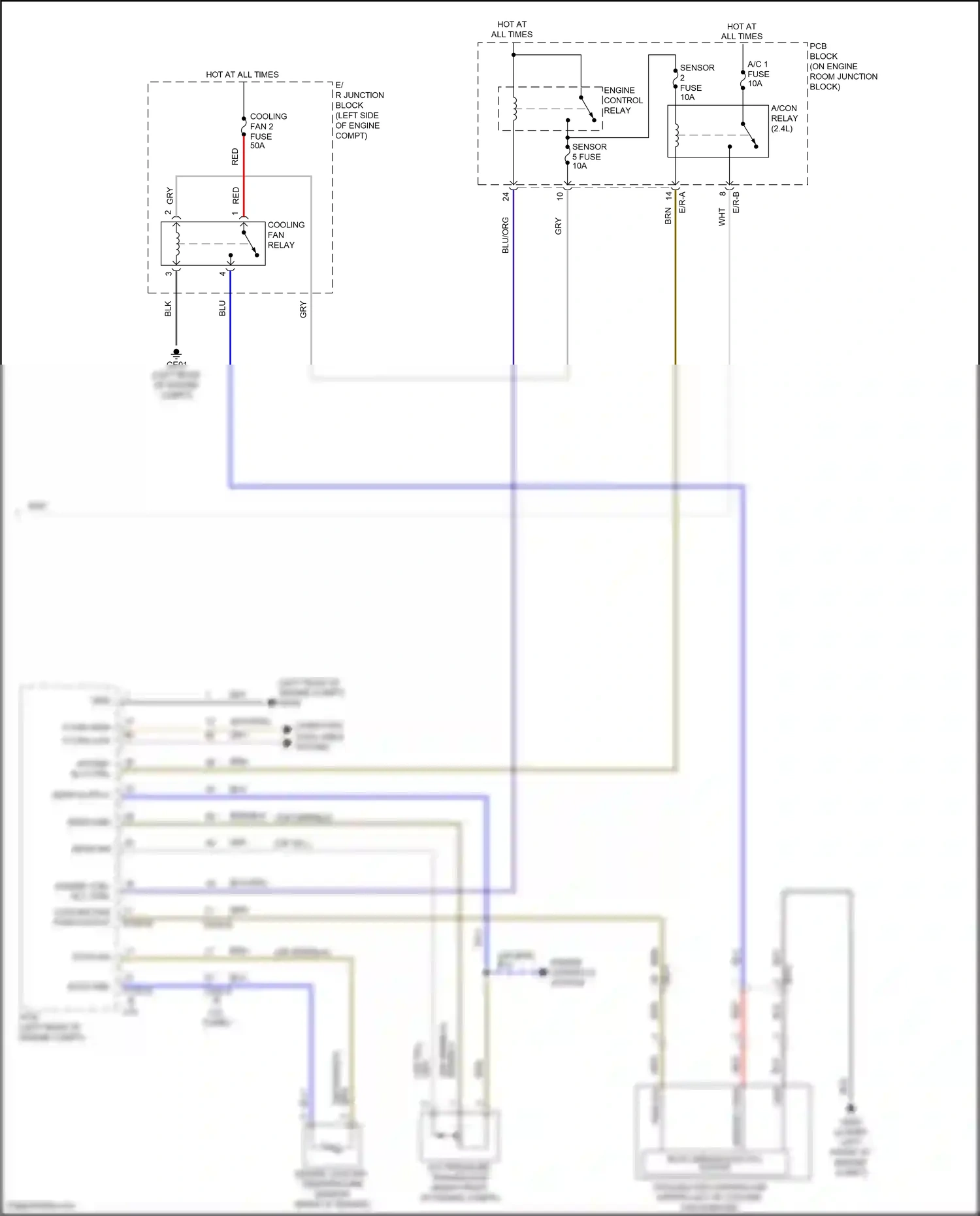 Wiring diagram engine controls system for Hyundai Santa Fe IV (2018-2021) (1 of 3)