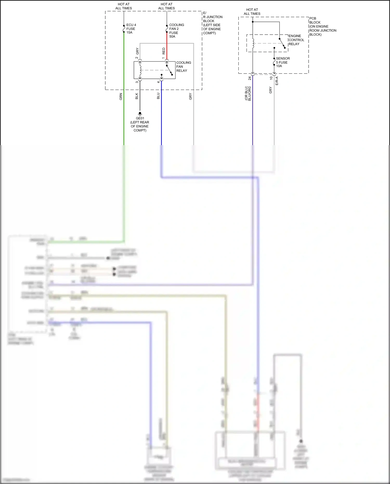 Wiring diagram engine coolant temperature sensor for Hyundai Santa Fe IV (2018-2021) (2 of 5)