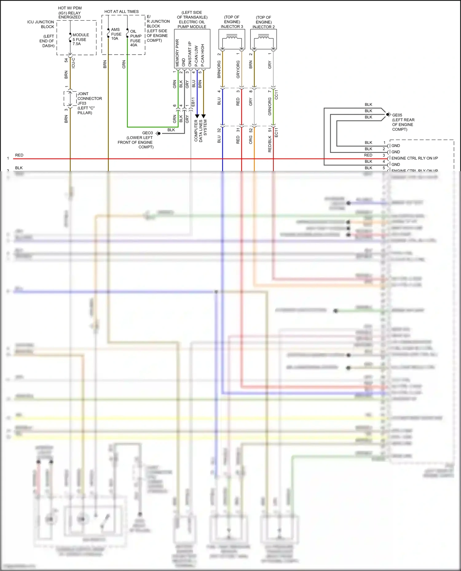 Wiring diagram engine ctrl rly on i/p for Hyundai Santa Fe IV (2018-2021) (1 of 1)