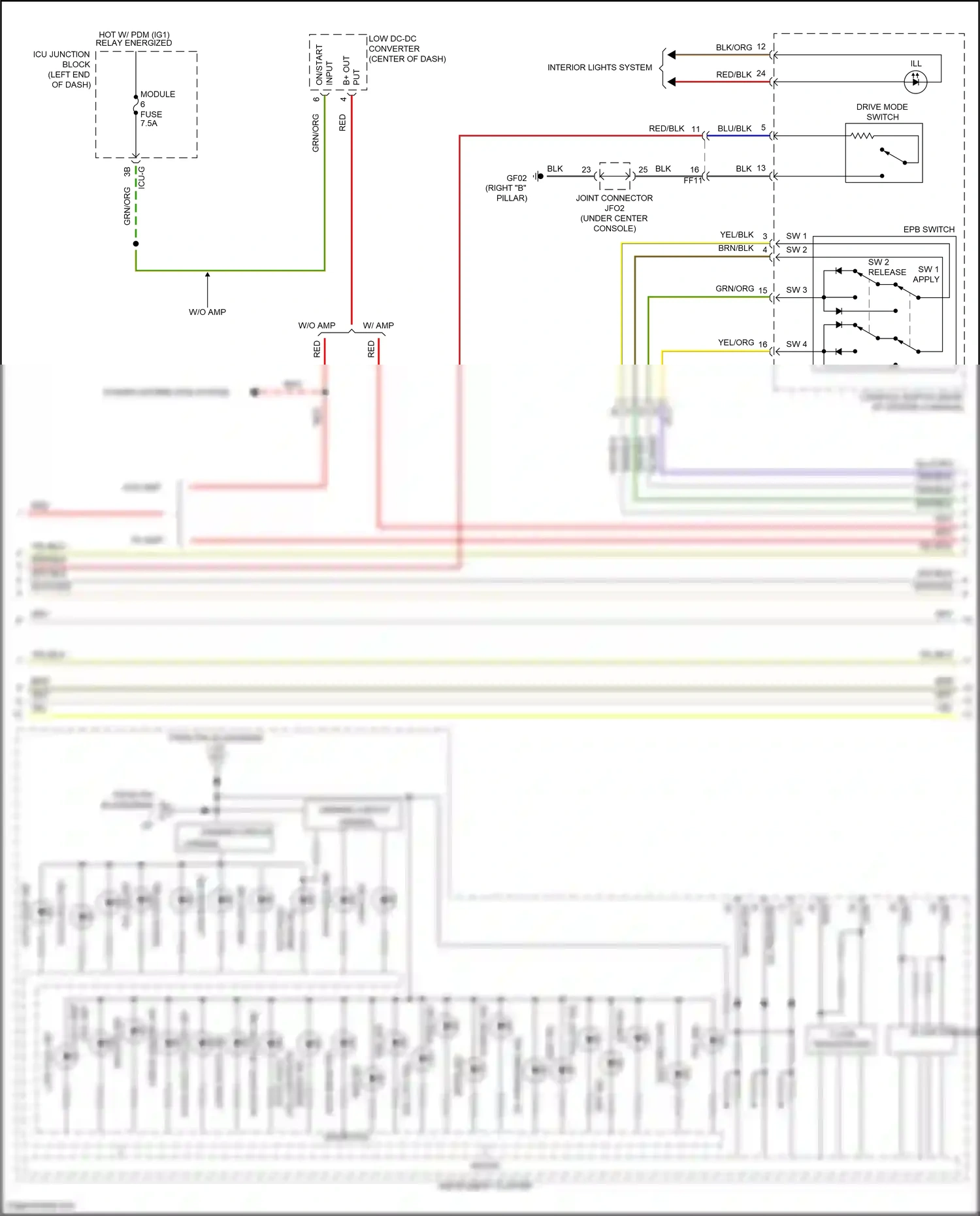 Wiring diagram epb switch for Hyundai Santa Fe IV (2018-2021) (1 of 2)